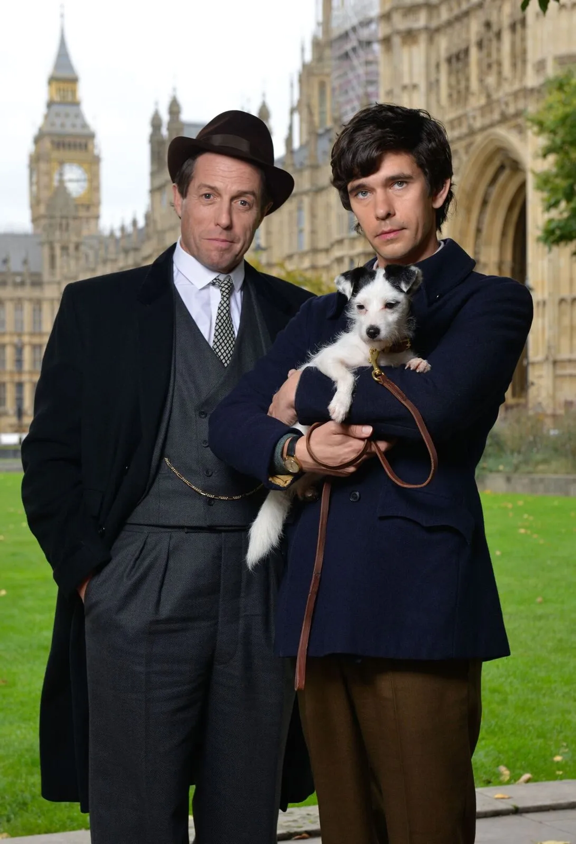 Hugh Grant and Ben Whishaw in A Very English Scandal (2018)