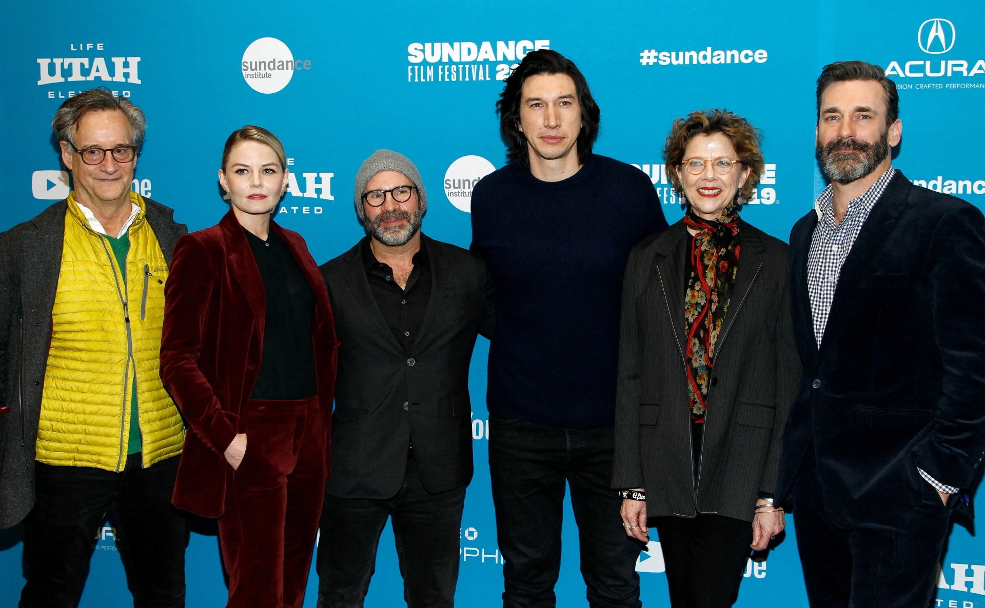 Annette Bening, Jon Hamm, Jennifer Morrison, John Rothman, Scott Z. Burns, and Adam Driver at an event for The Report (2019)