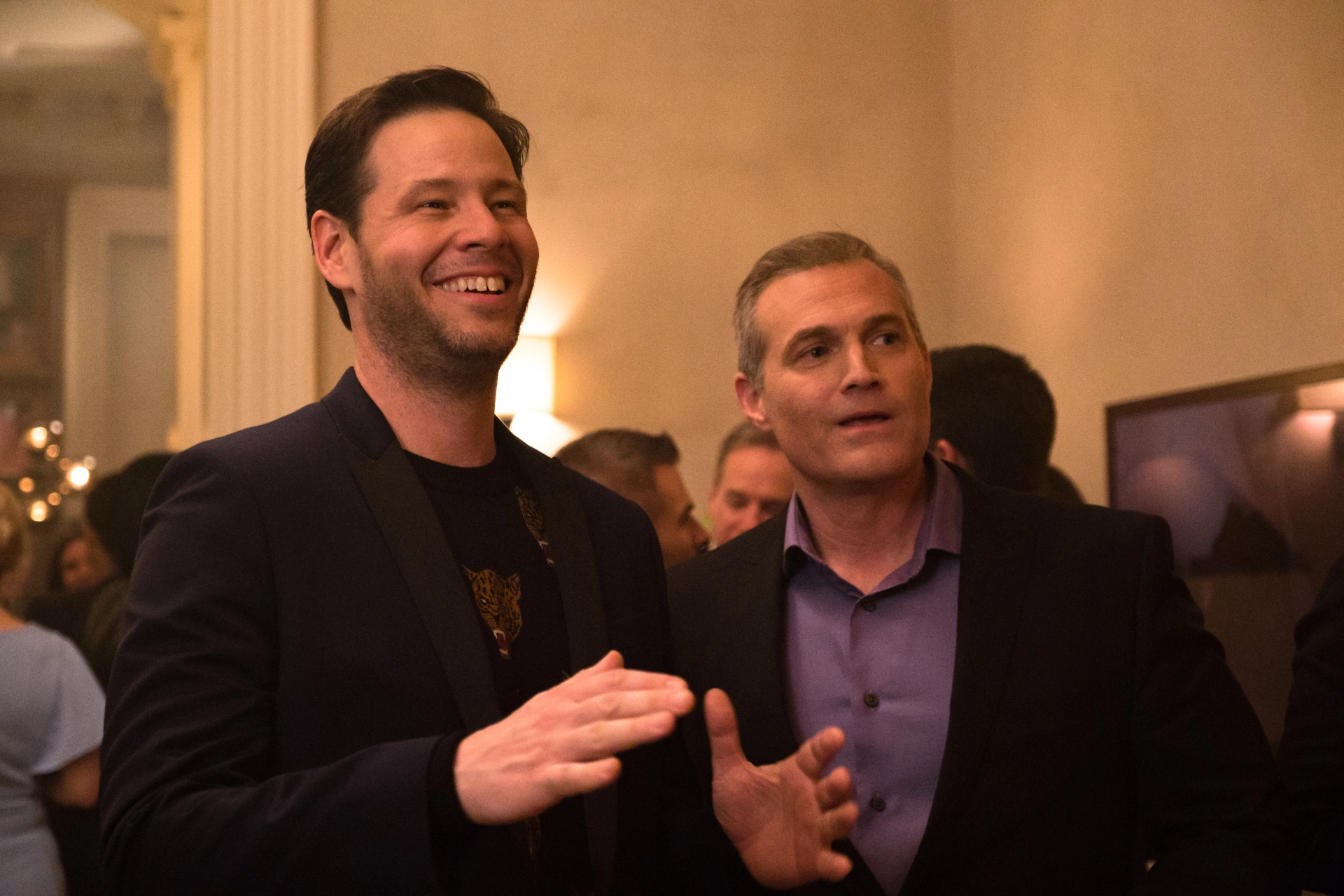 Ike Barinholtz and Marc Kudisch in Late Night (2019)