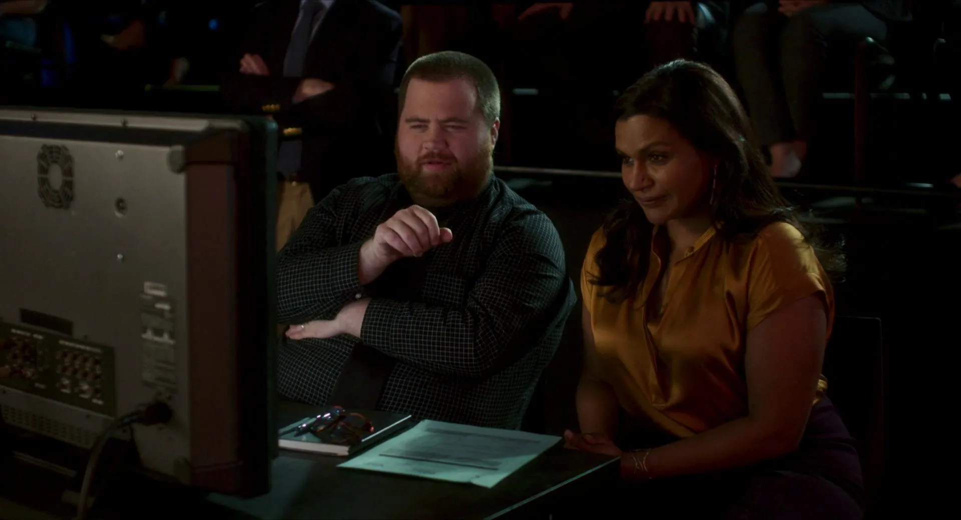 Mindy Kaling and Paul Walter Hauser in Late Night (2019)