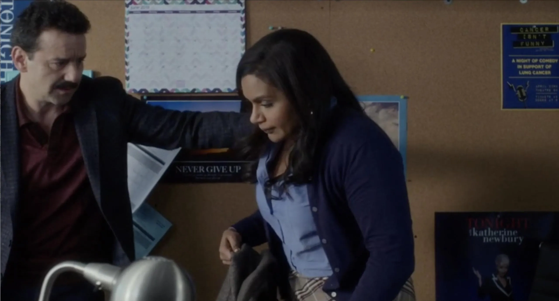 Max Casella and Mindy Kaling in Late Night (2019)