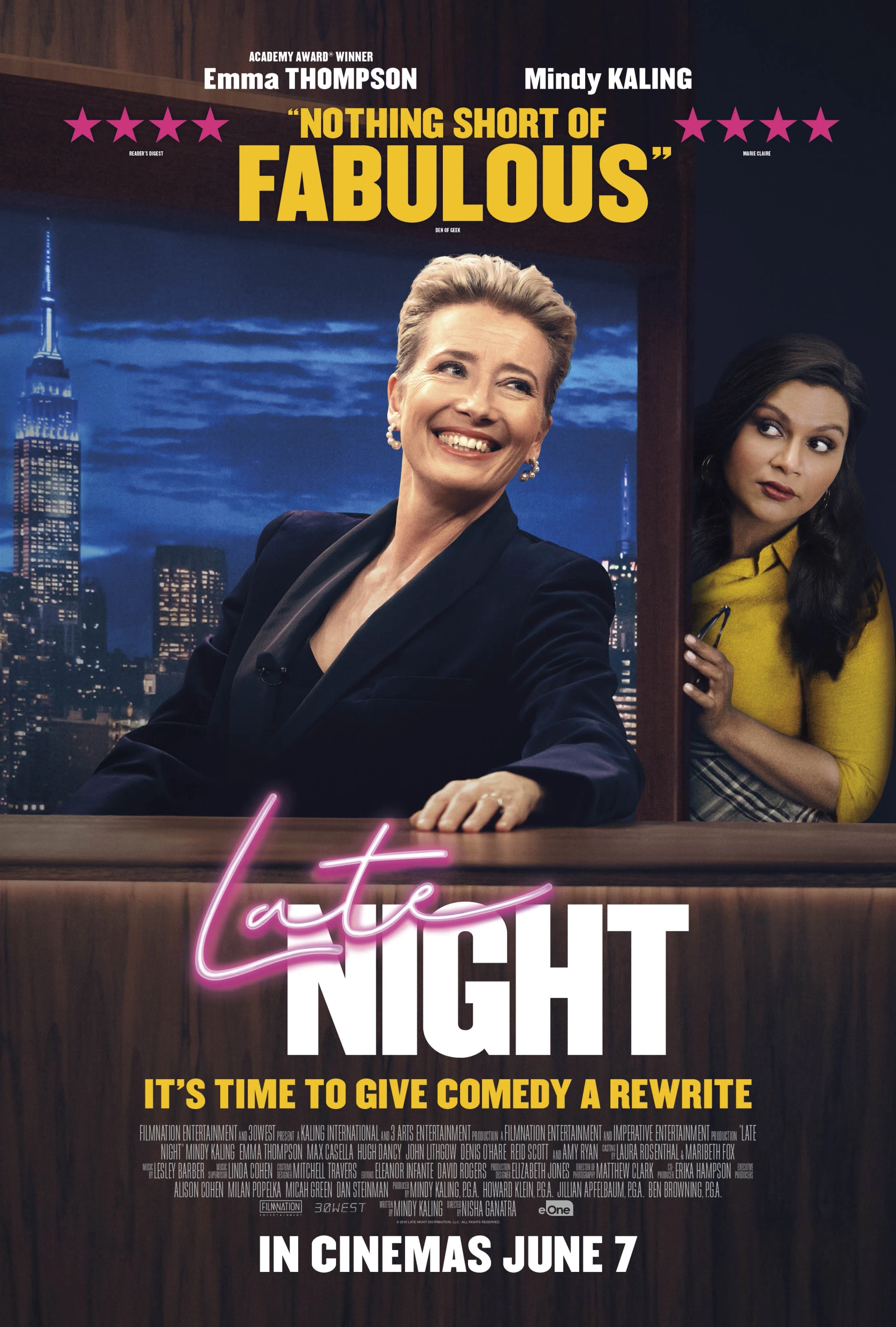 Emma Thompson and Mindy Kaling in Late Night (2019)