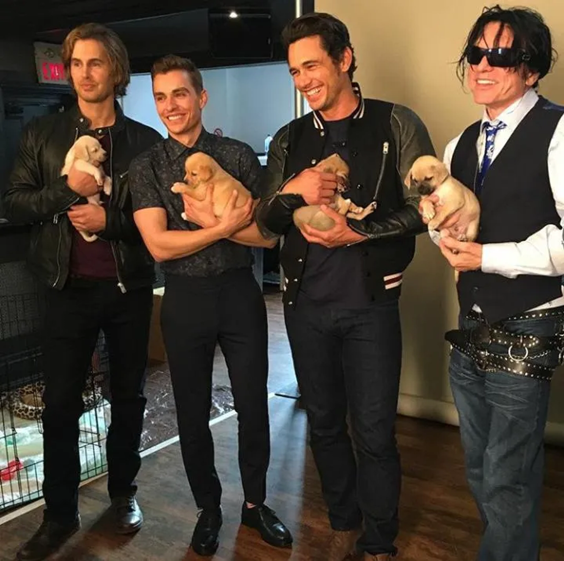 James Franco, Greg Sestero, Tommy Wiseau, and Dave Franco at an event for The Disaster Artist (2017)