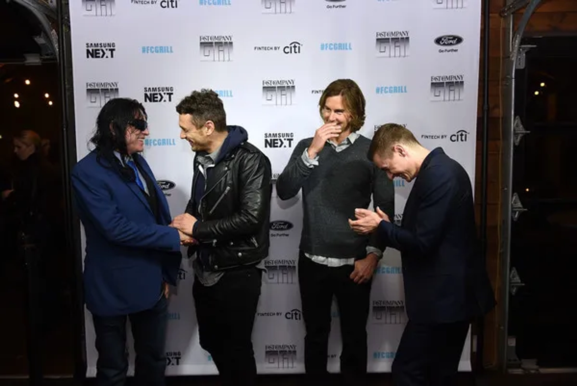 James Franco, Greg Sestero, Tommy Wiseau, and Dave Franco at an event for The Disaster Artist (2017)