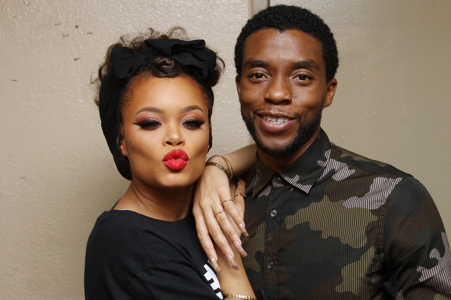 Chadwick Boseman and Andra Day at an event for Marshall (2017)