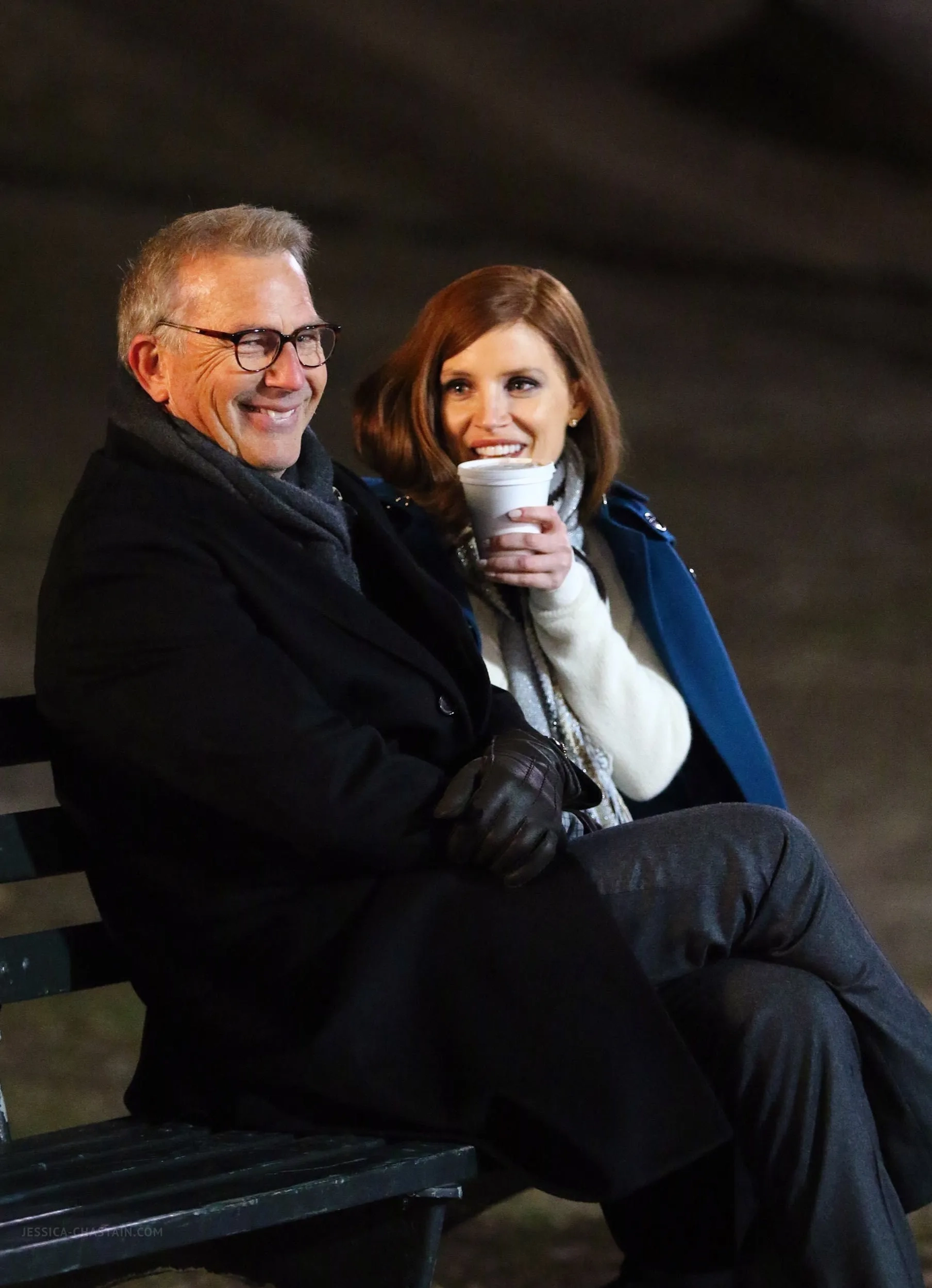 Kevin Costner and Jessica Chastain in Molly's Game (2017)