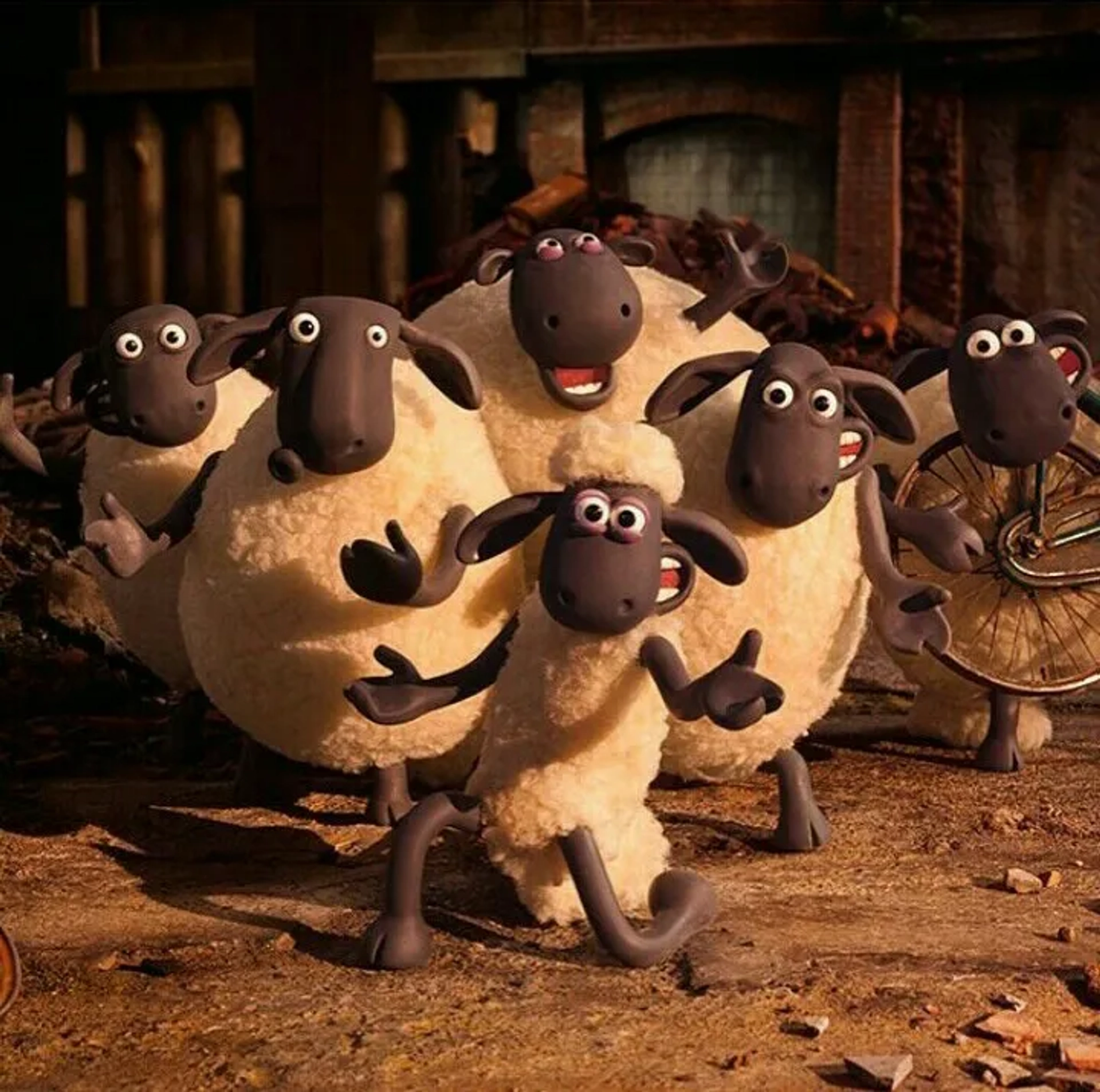 Simon Greenall, Andy Nyman, Richard Webber, Justin Fletcher, and Emma Tate in Shaun the Sheep Movie (2015)