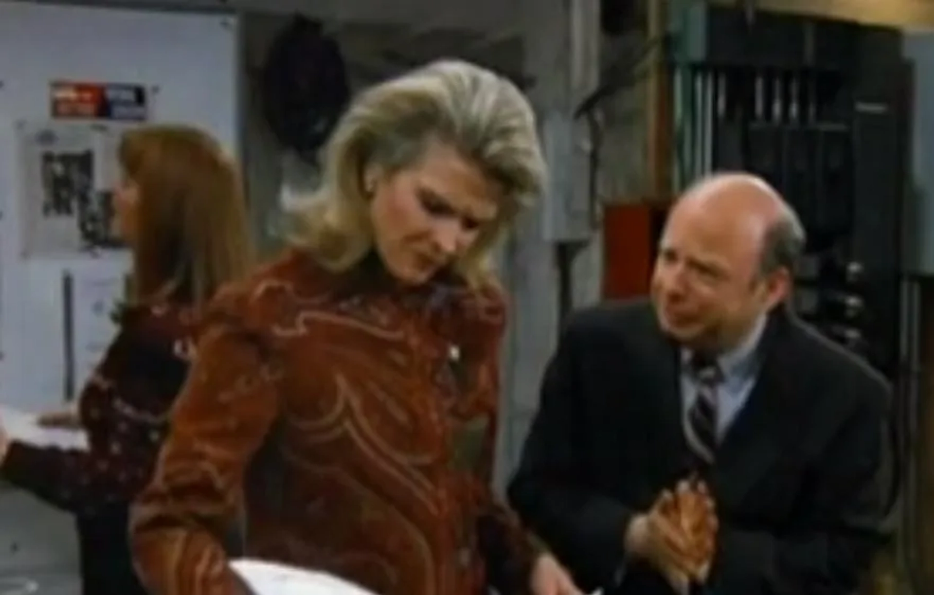 Candice Bergen and Wallace Shawn in Murphy Brown (1988)