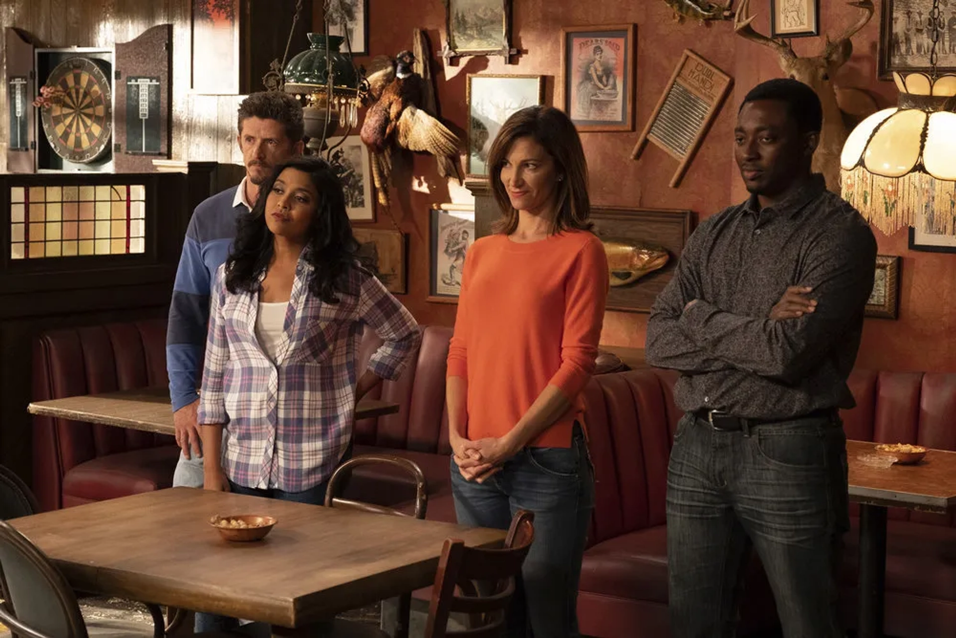 Jude S. Walko, Jama Williamson, Tiya Sircar, and Bambadjan Bamba in The Good Place (2016)