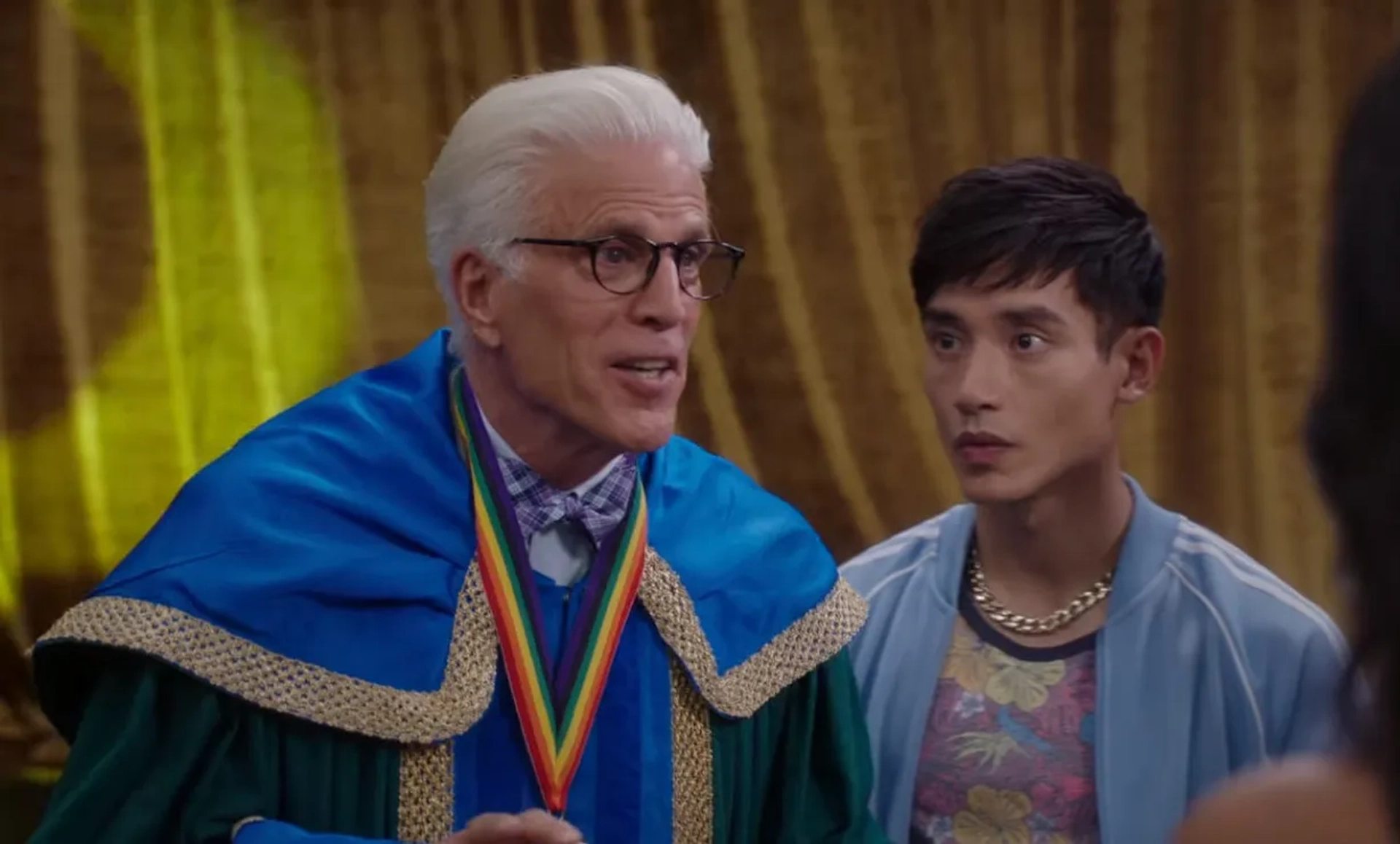 Ted Danson and Manny Jacinto in The Good Place: Patty (2020)