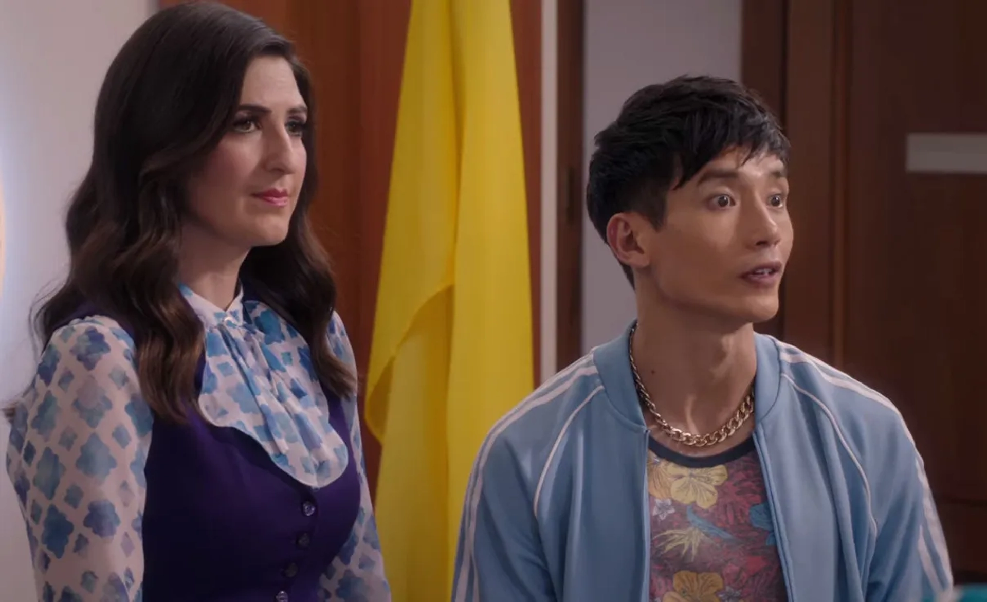 Manny Jacinto and D'Arcy Carden in The Good Place: Patty (2020)