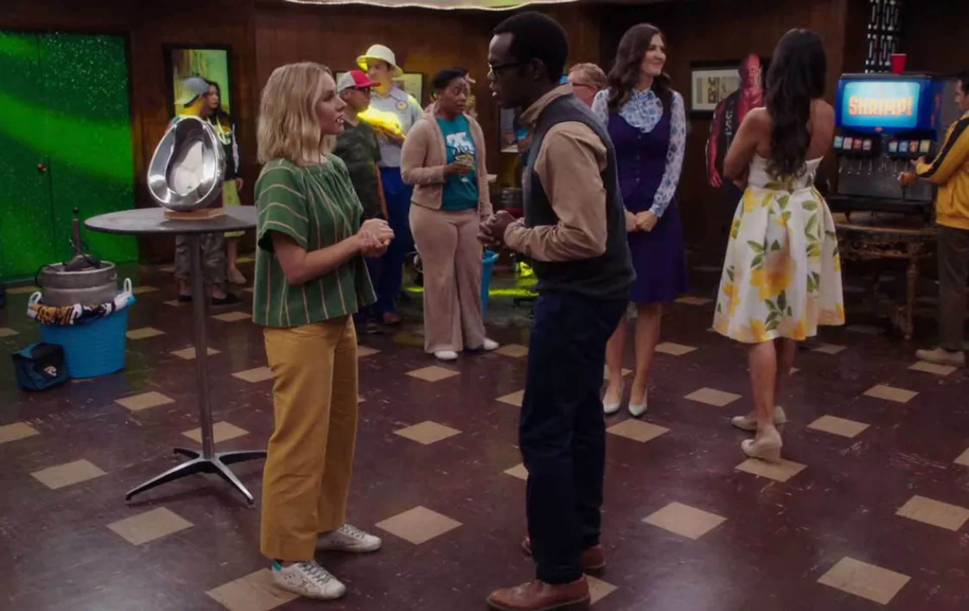 Kristen Bell, William Jackson Harper, Jameela Jamil, and D'Arcy Carden in The Good Place: Patty (2020)