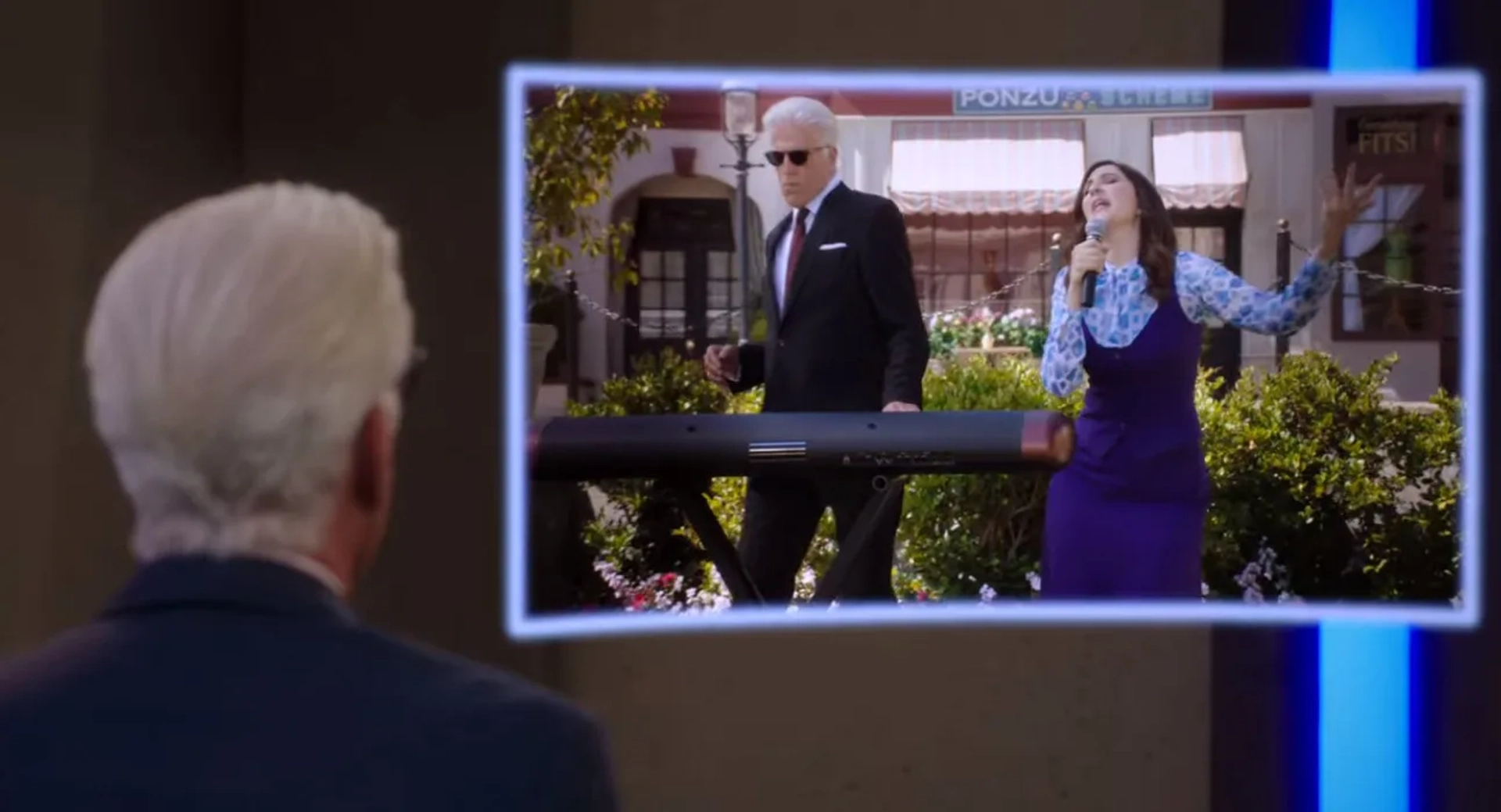 Ted Danson and D'Arcy Carden in The Good Place: Mondays, Am I Right? (2020)