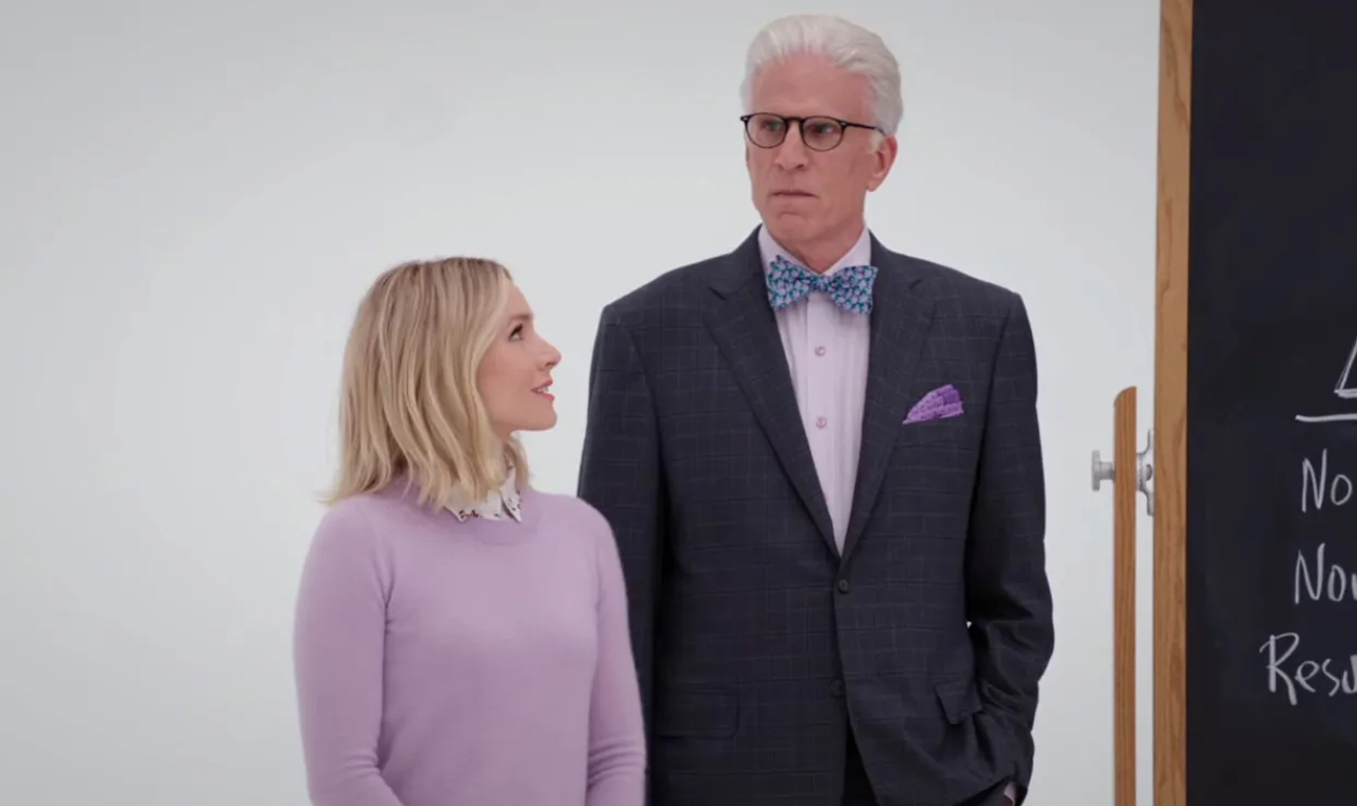 Ted Danson and Kristen Bell in The Good Place: You've Changed, Man (2020)