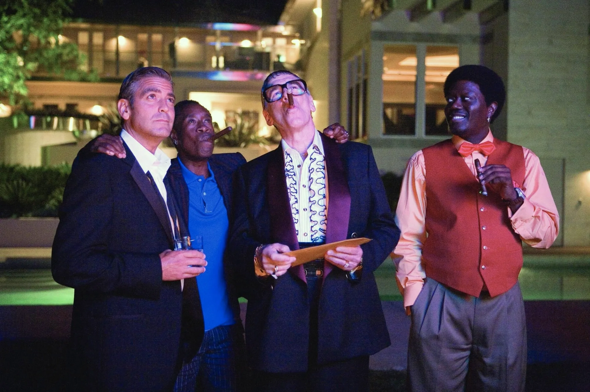 George Clooney, Don Cheadle, Elliott Gould, and Bernie Mac in Ocean's Thirteen (2007)