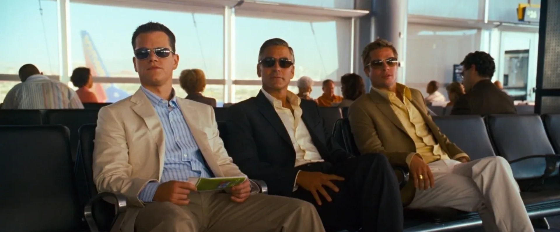 Brad Pitt, George Clooney, and Matt Damon in Ocean's Thirteen (2007)