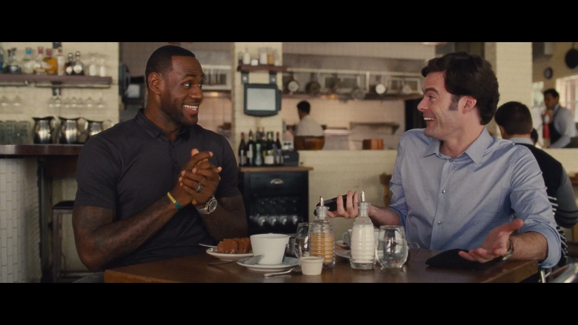 Bill Hader and LeBron James in Trainwreck (2015)