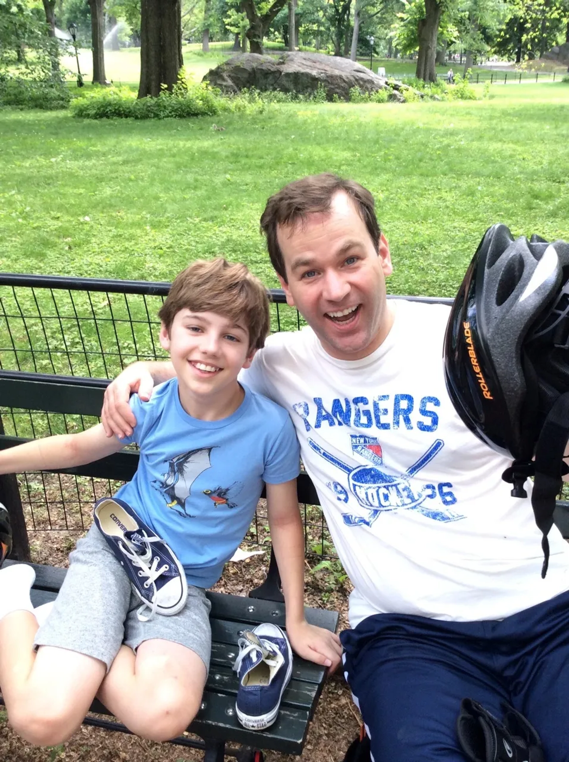 Actor/Comedian MIKE BIRBIGLIA and Evan Brinkman.