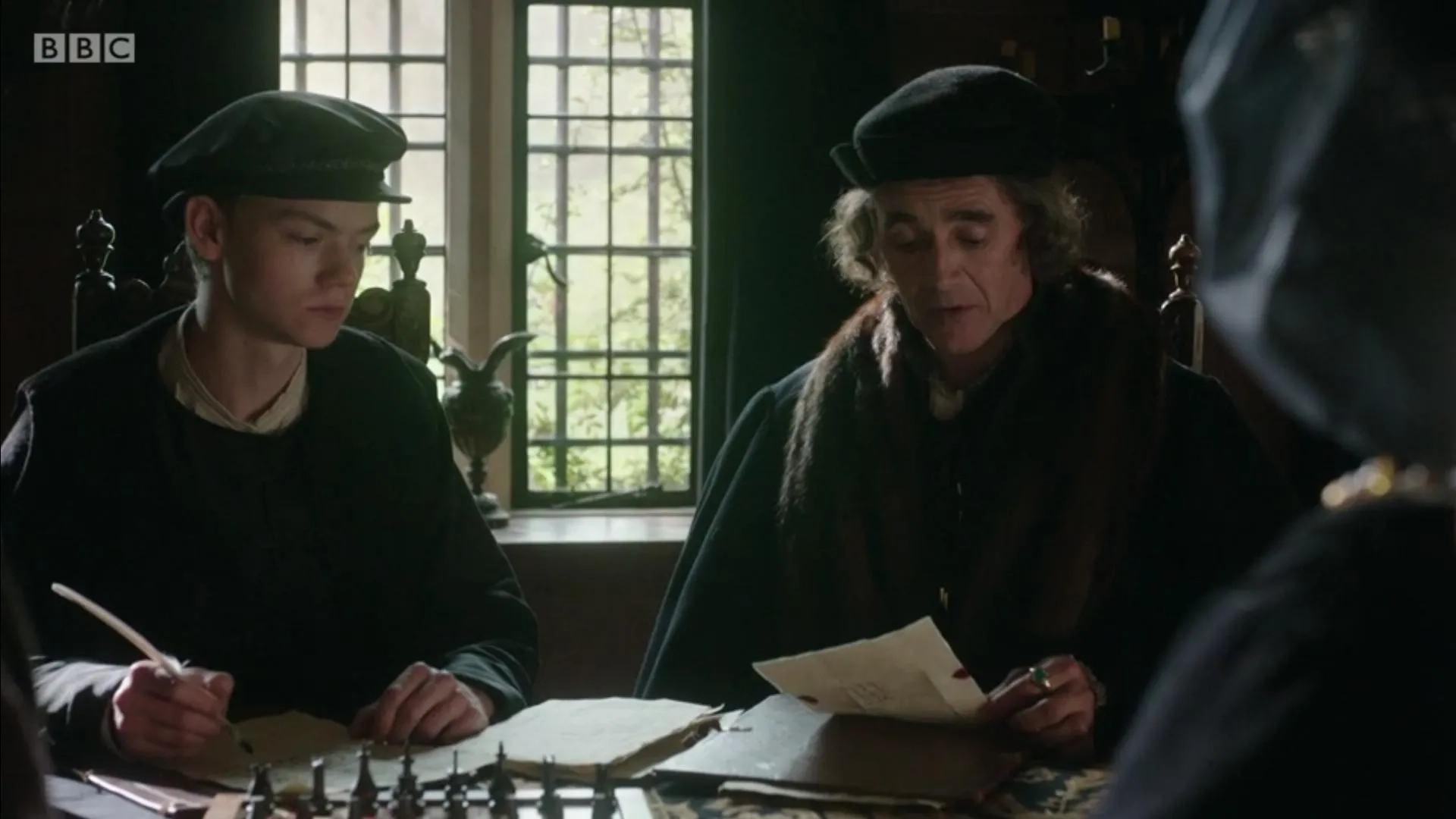 Mark Rylance and Thomas Brodie-Sangster in Wolf Hall (2015)