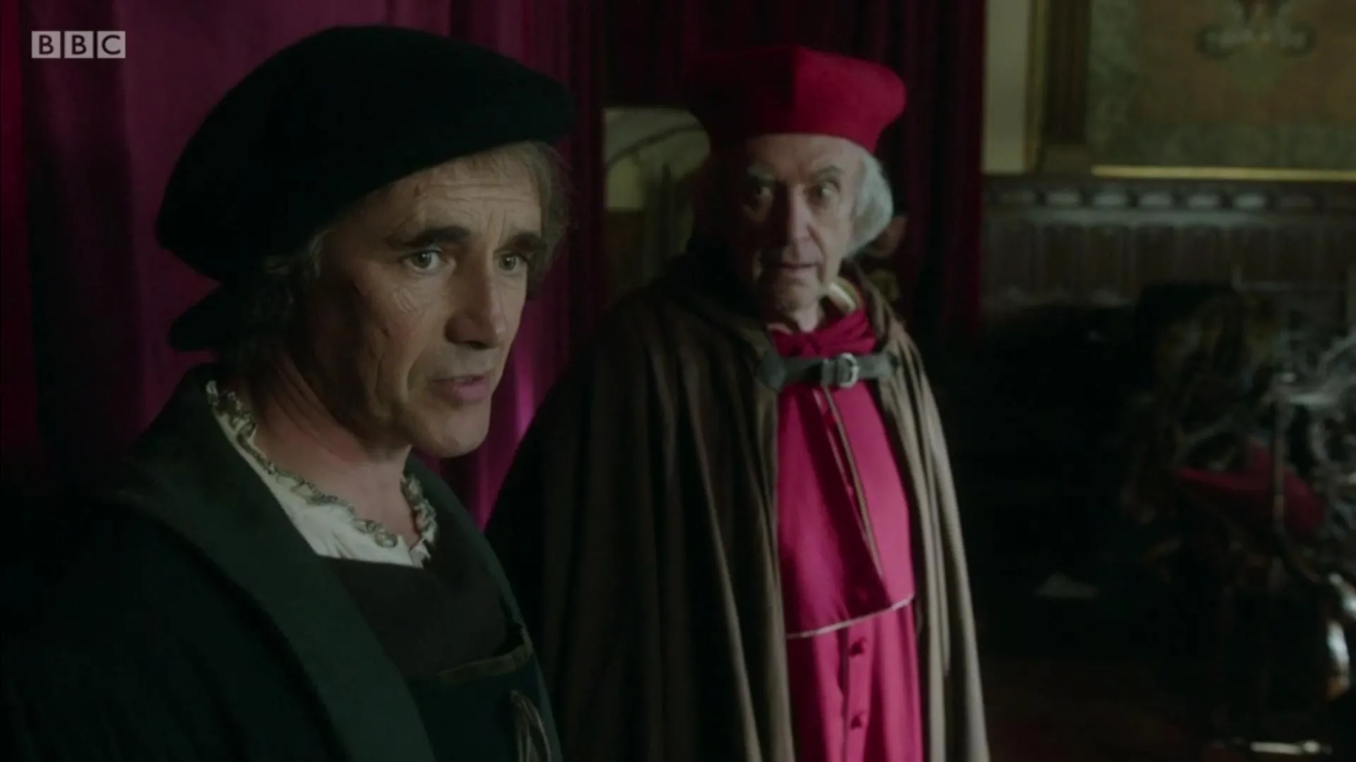 Jonathan Pryce and Mark Rylance in Wolf Hall (2015)