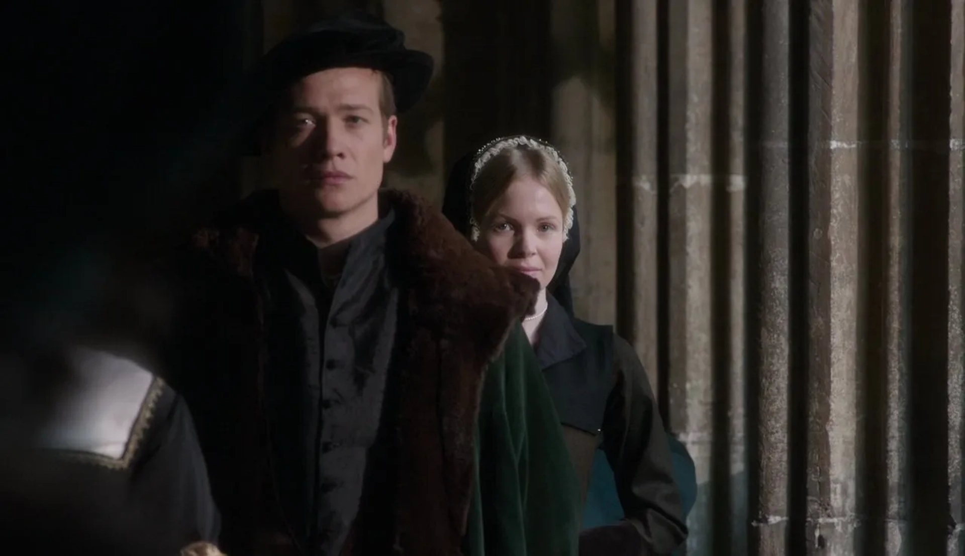 Ed Speleers and Kate Phillips in Wolf Hall (2015)