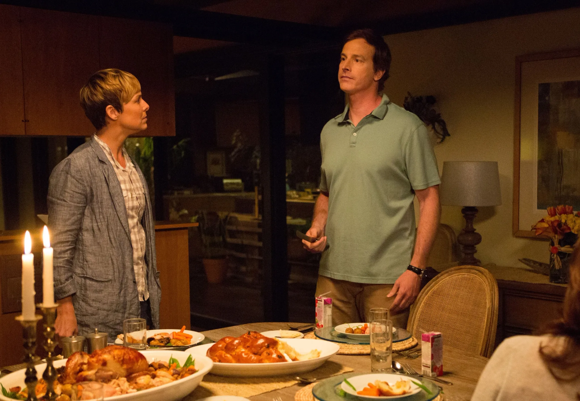 Melora Hardin and Rob Huebel in Transparent (2014)