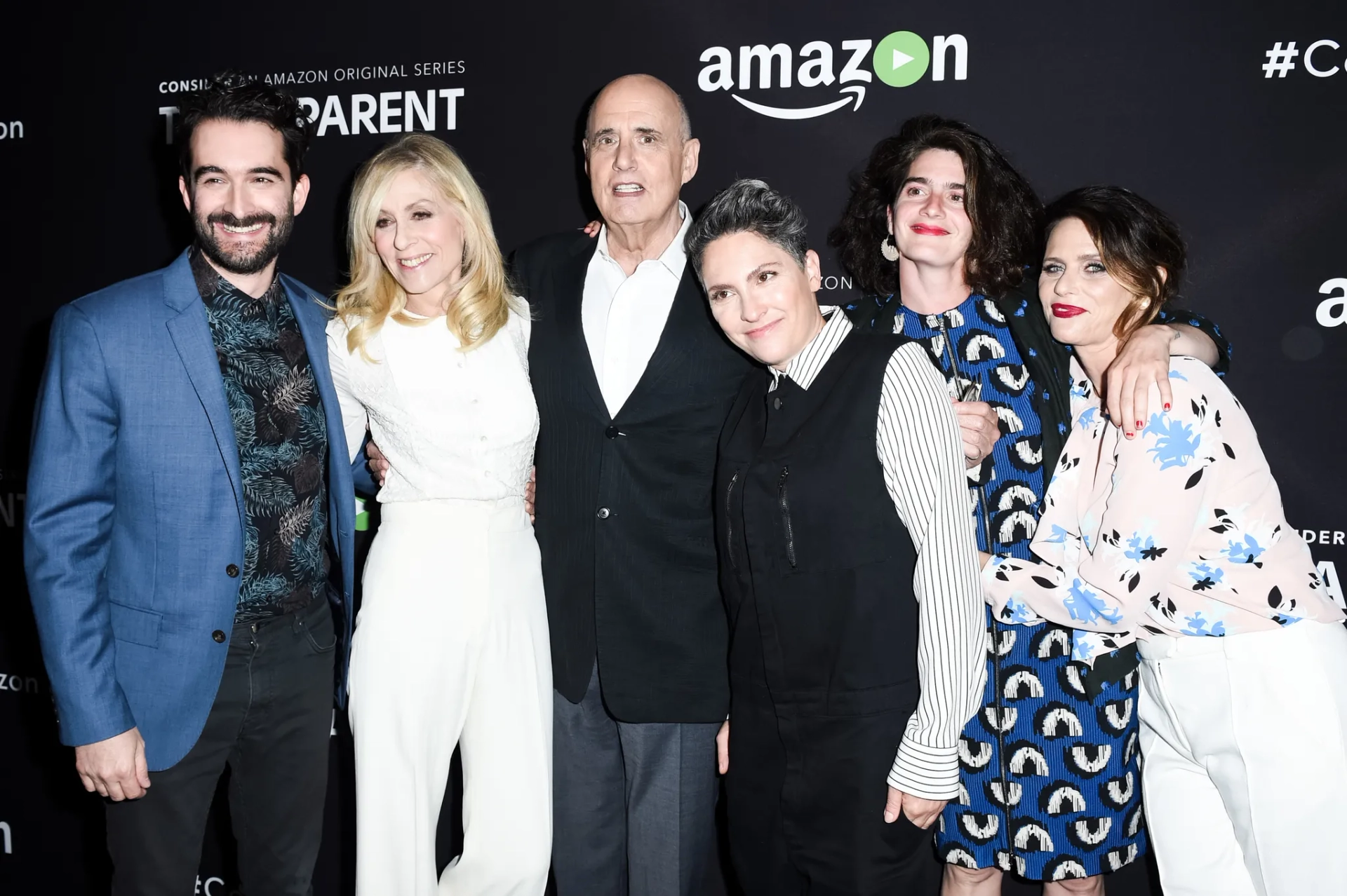 Gaby Hoffmann, Jeffrey Tambor, Jay Duplass, Amy Landecker, Judith Light, and Joey Soloway at an event for Transparent (2014)