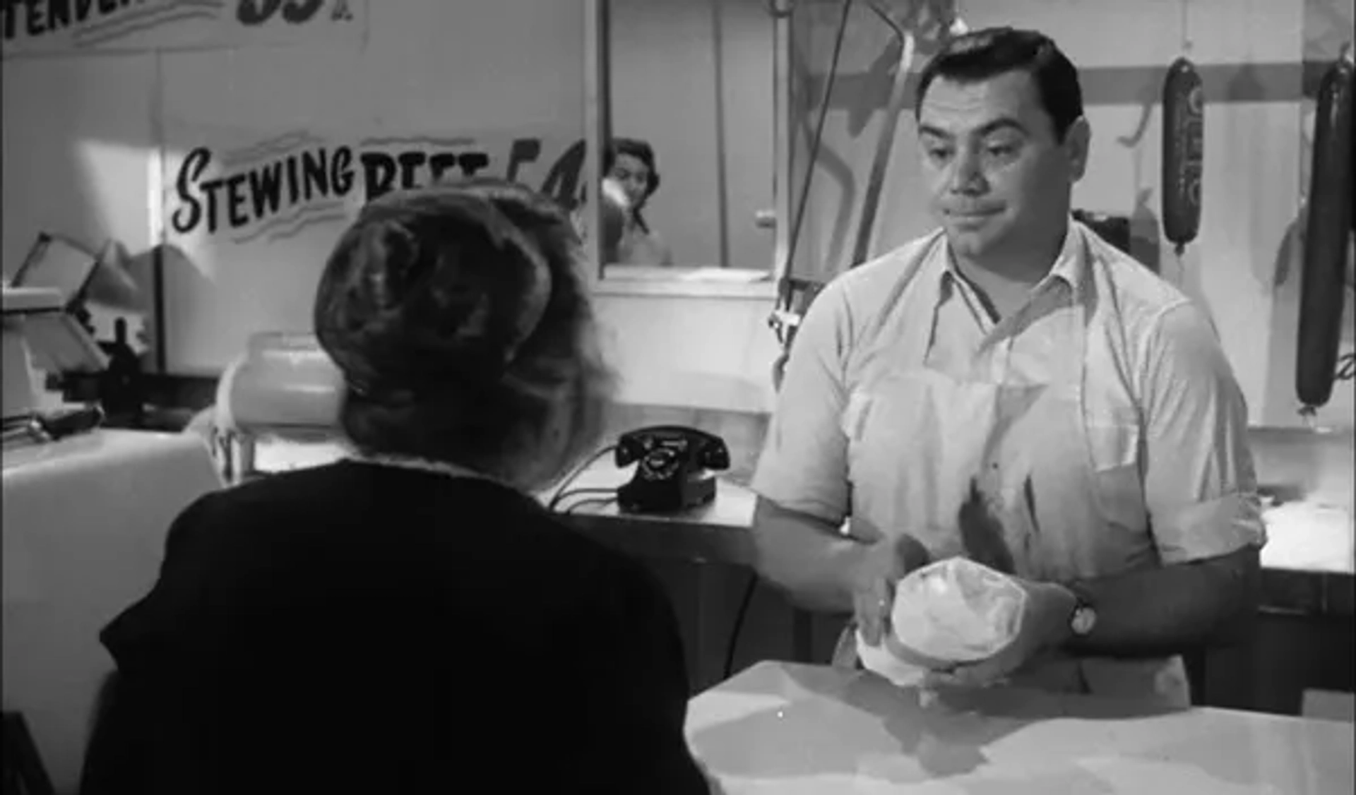 Ernest Borgnine and Minerva Urecal in Marty (1955)