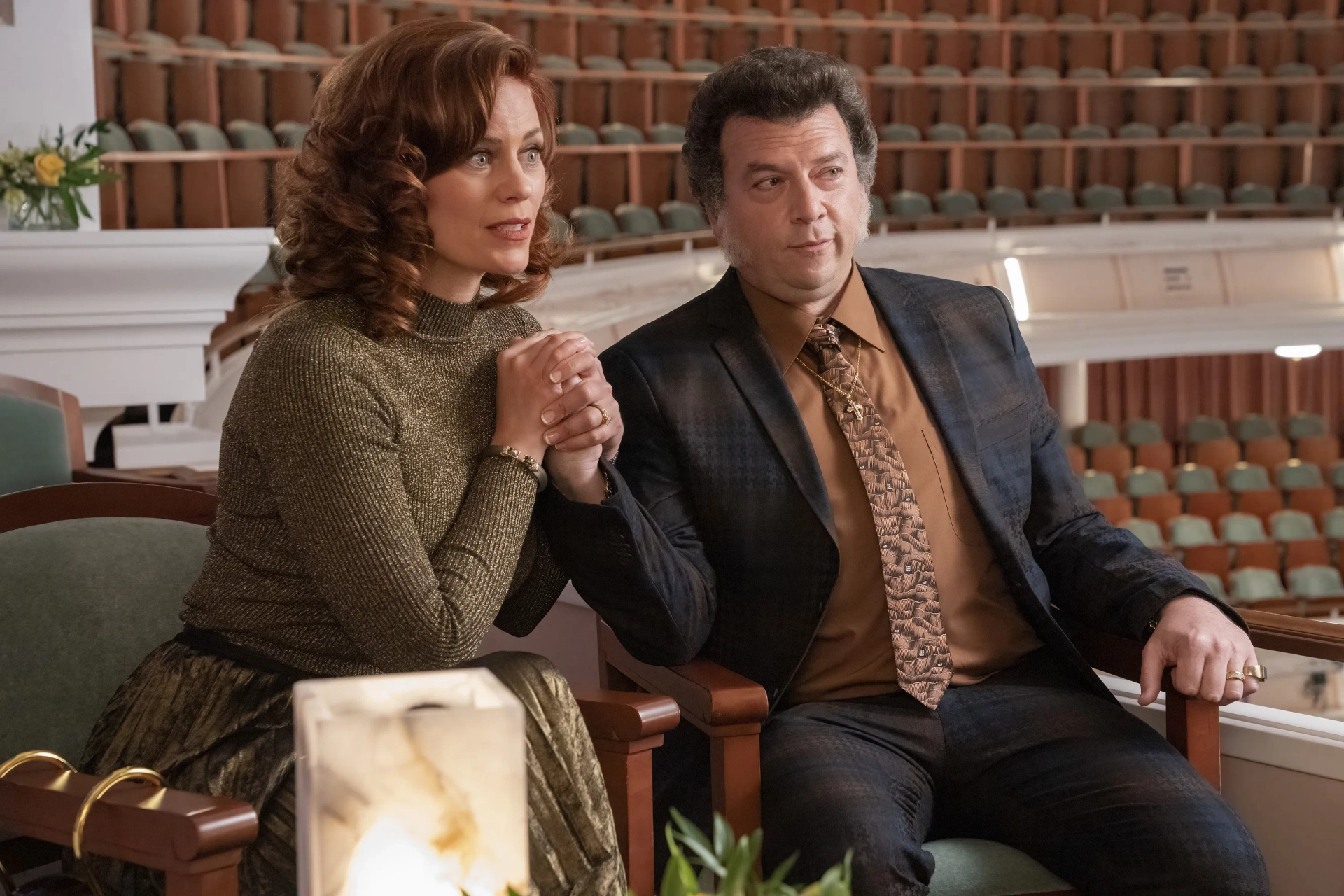 Cassidy Freeman and Danny McBride in The Righteous Gemstones