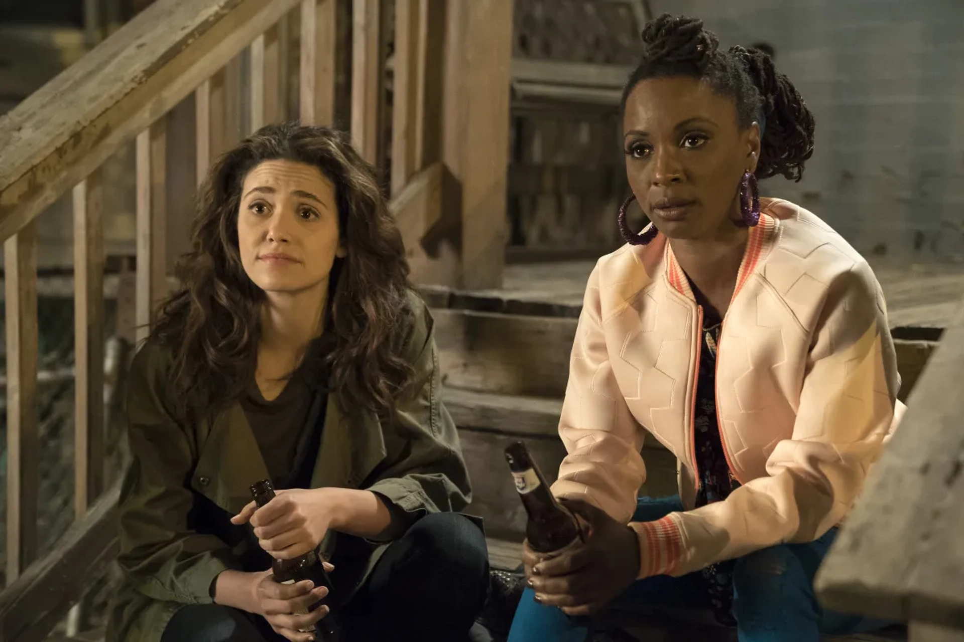 Emmy Rossum and Shanola Hampton in Shameless (2011)