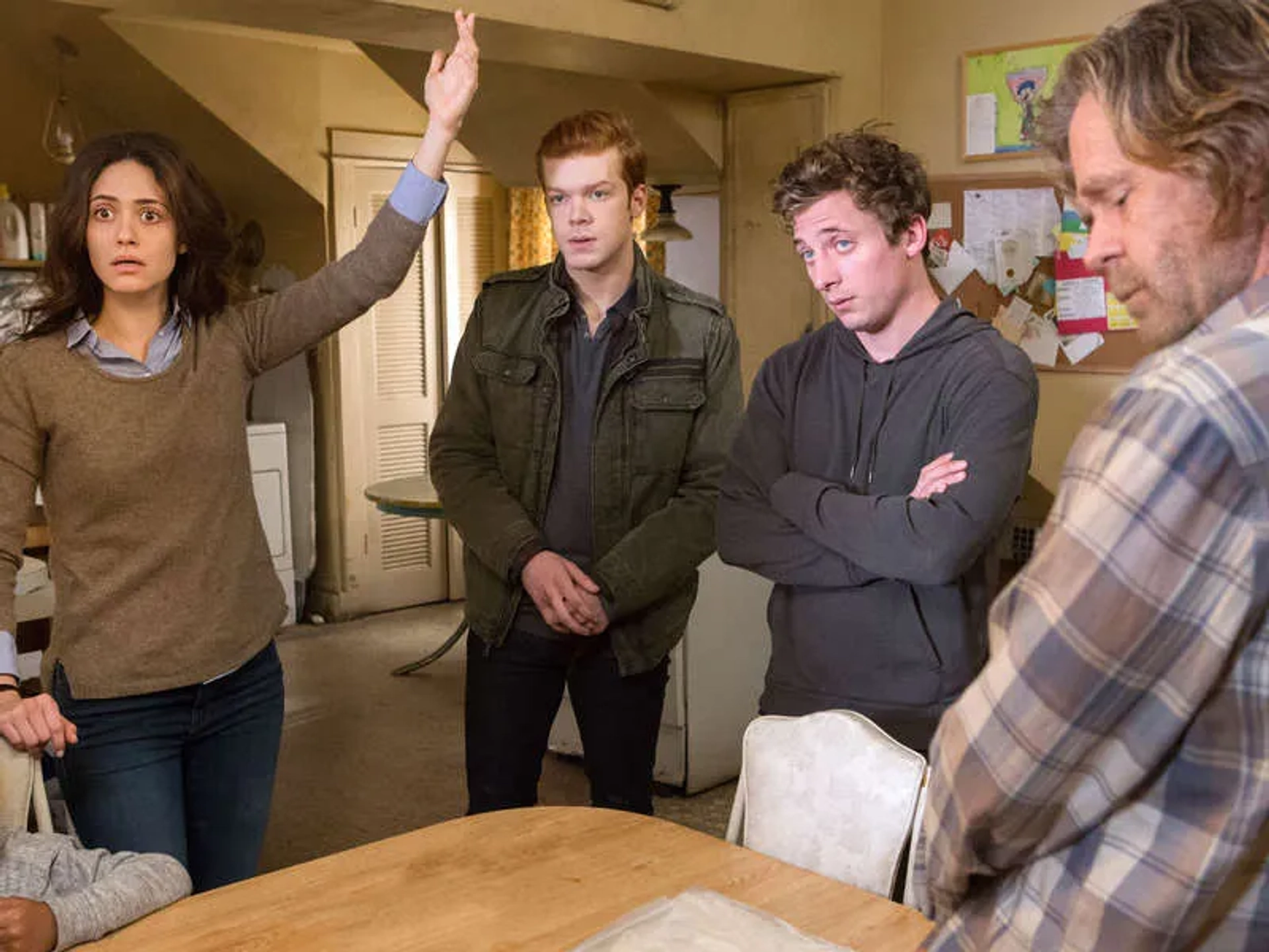 William H. Macy, Emmy Rossum, Cameron Monaghan, and Jeremy Allen White in Shameless (2011)