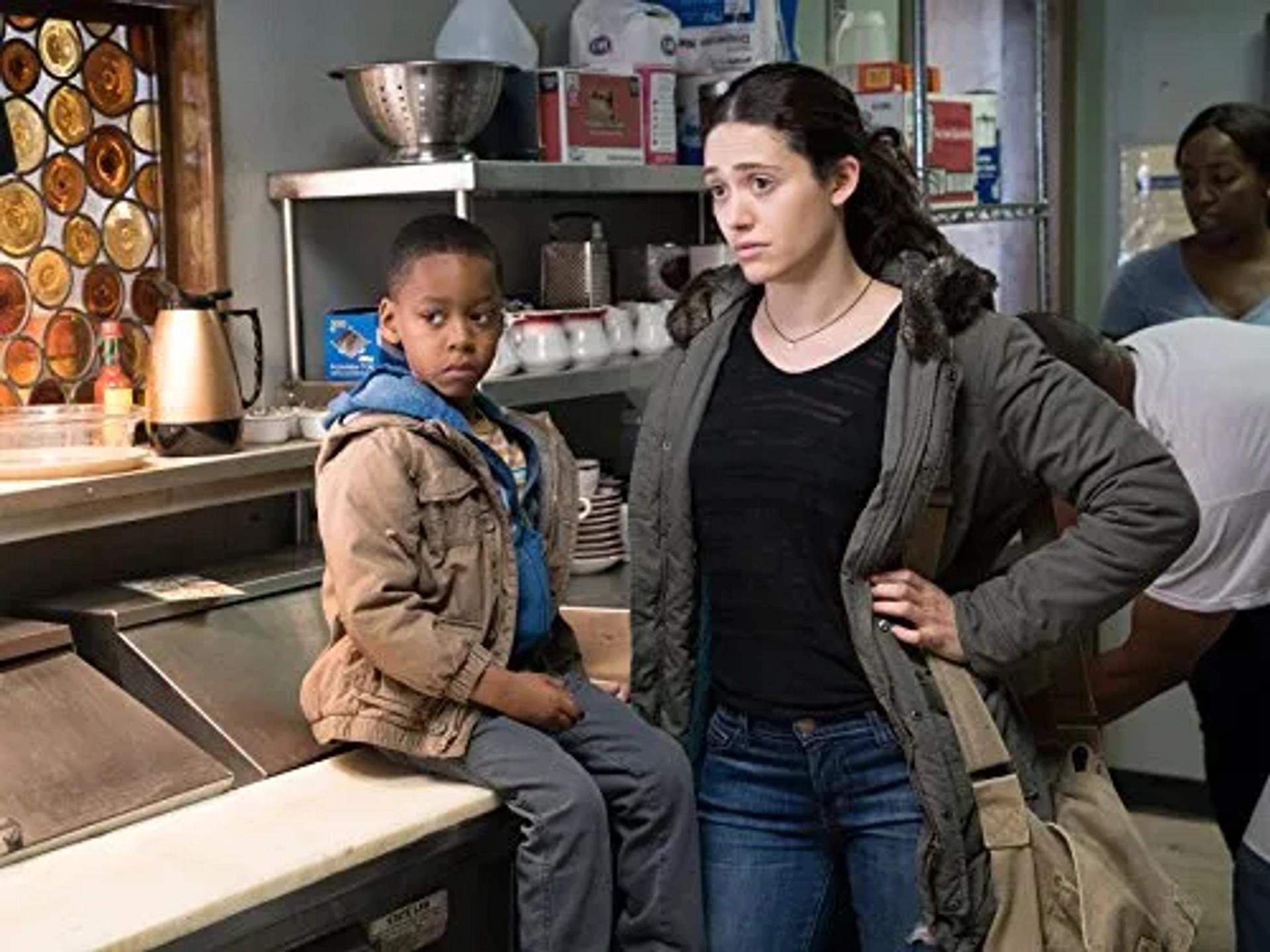 Emmy Rossum and Brenden Sims in Shameless (2011)