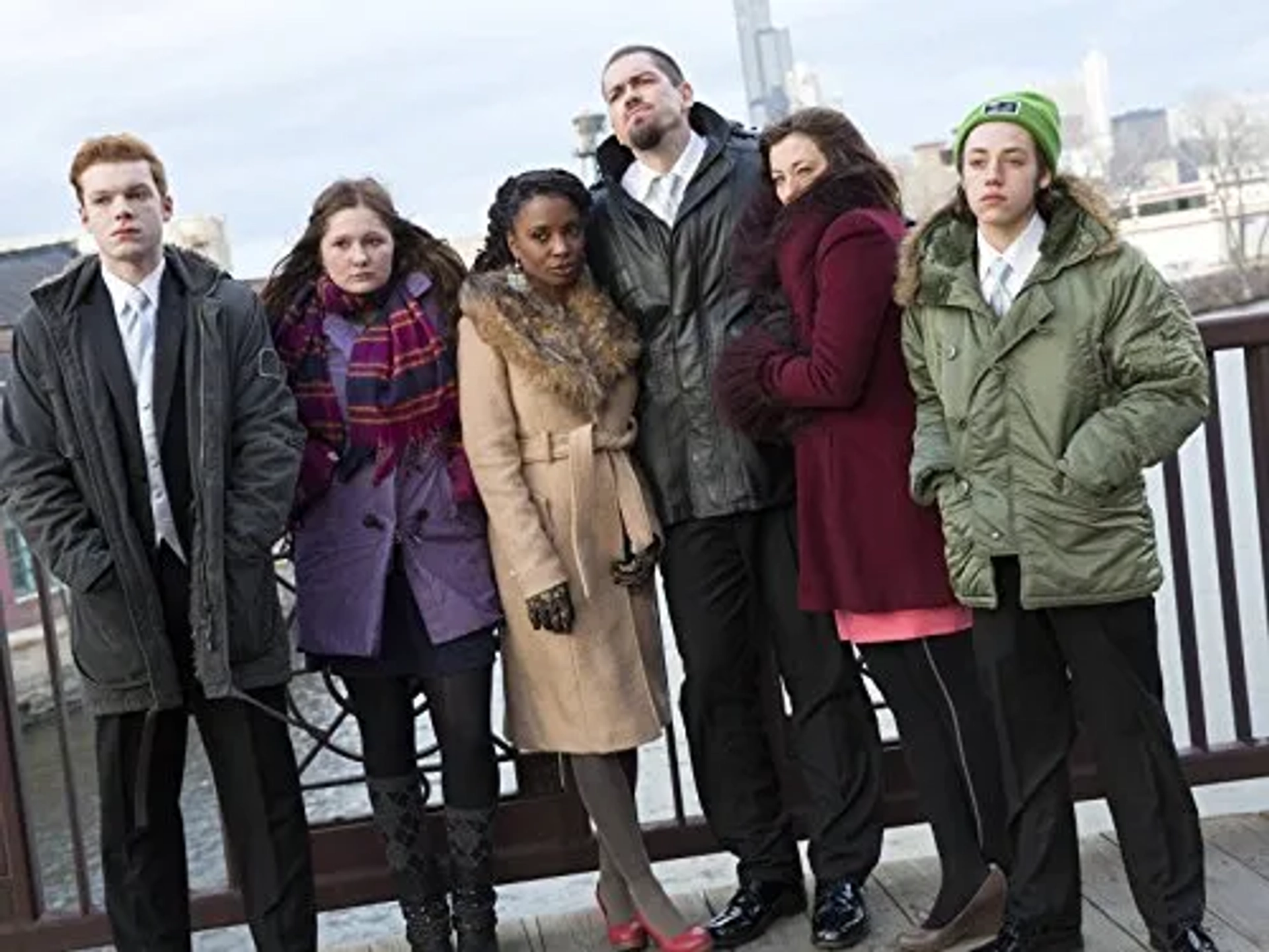 Steve Howey, Cameron Monaghan, Shanola Hampton, Isidora Goreshter, Ethan Cutkosky, and Emma Kenney in Shameless (2011)