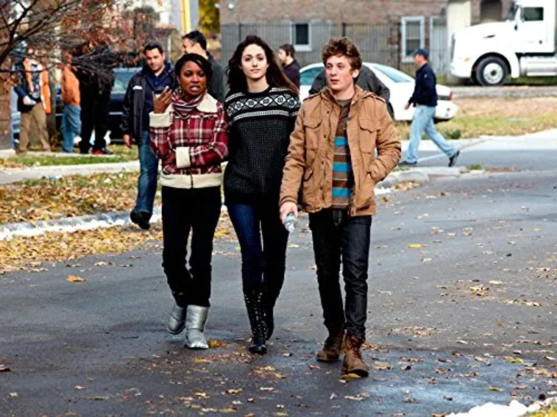 Emmy Rossum, Shanola Hampton, and Jeremy Allen White in Shameless (2011)