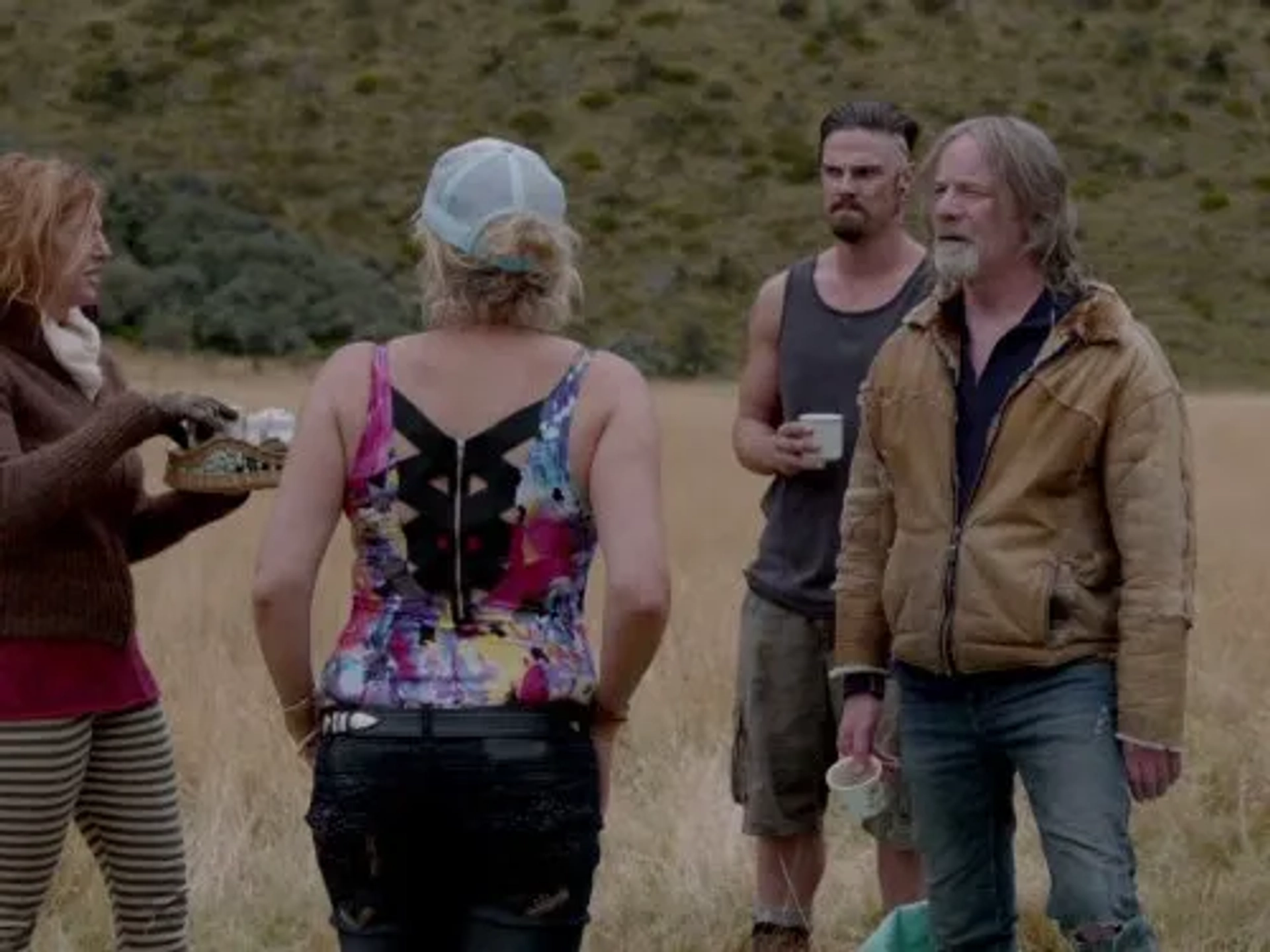 Robyn Malcolm, Peter Mullan, Skye Wansey, and Jay Ryan in Top of the Lake (2013)