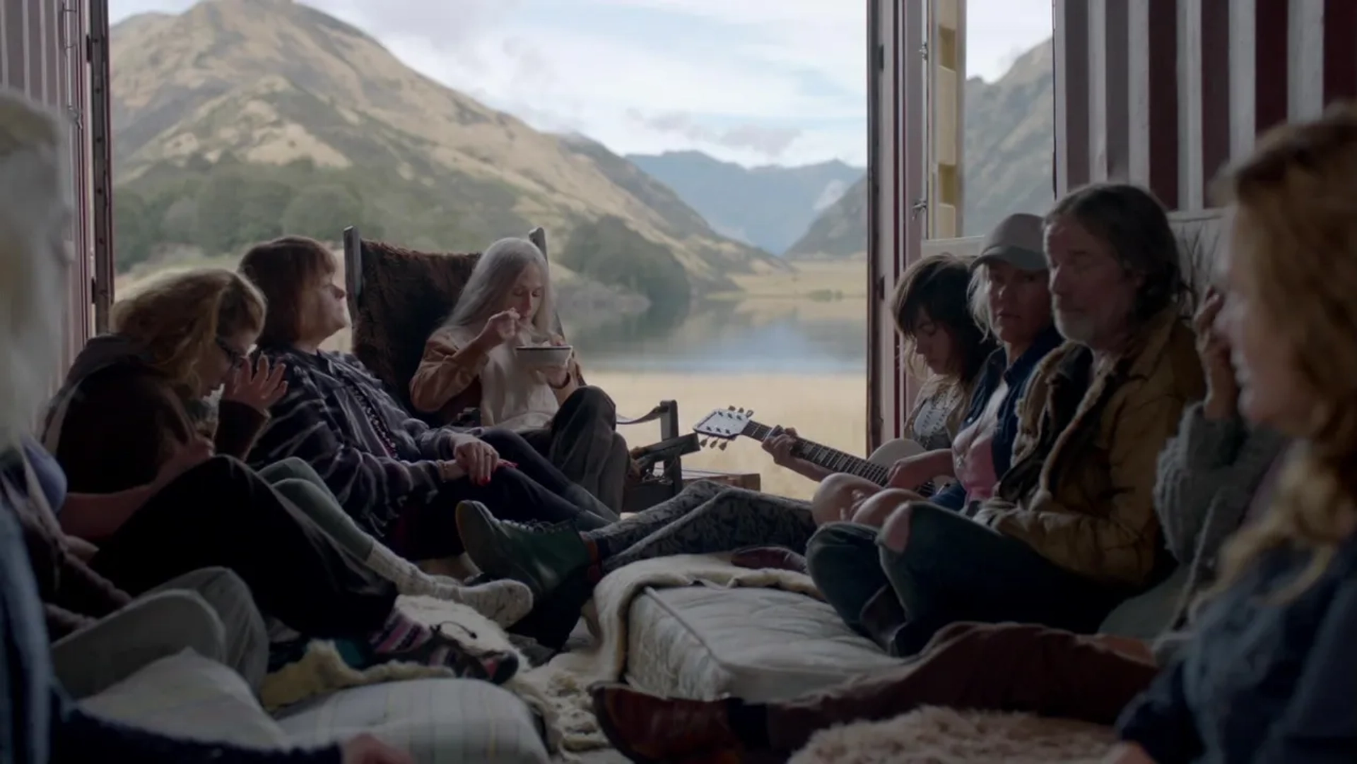 Holly Hunter, Geneviève Lemon, Robyn Malcolm, Peter Mullan, Skye Wansey, Sarah Valentine, and Georgi Kay in Top of the Lake (2013)