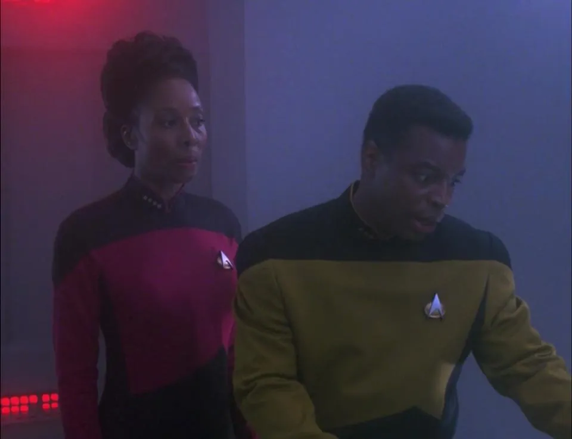 LeVar Burton and Madge Sinclair in Star Trek: The Next Generation (1987)