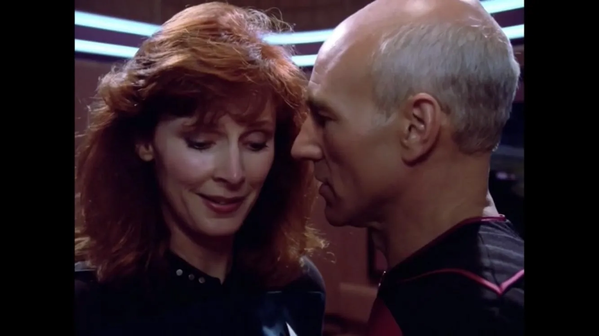 Gates McFadden and Patrick Stewart in Star Trek: The Next Generation (1987)