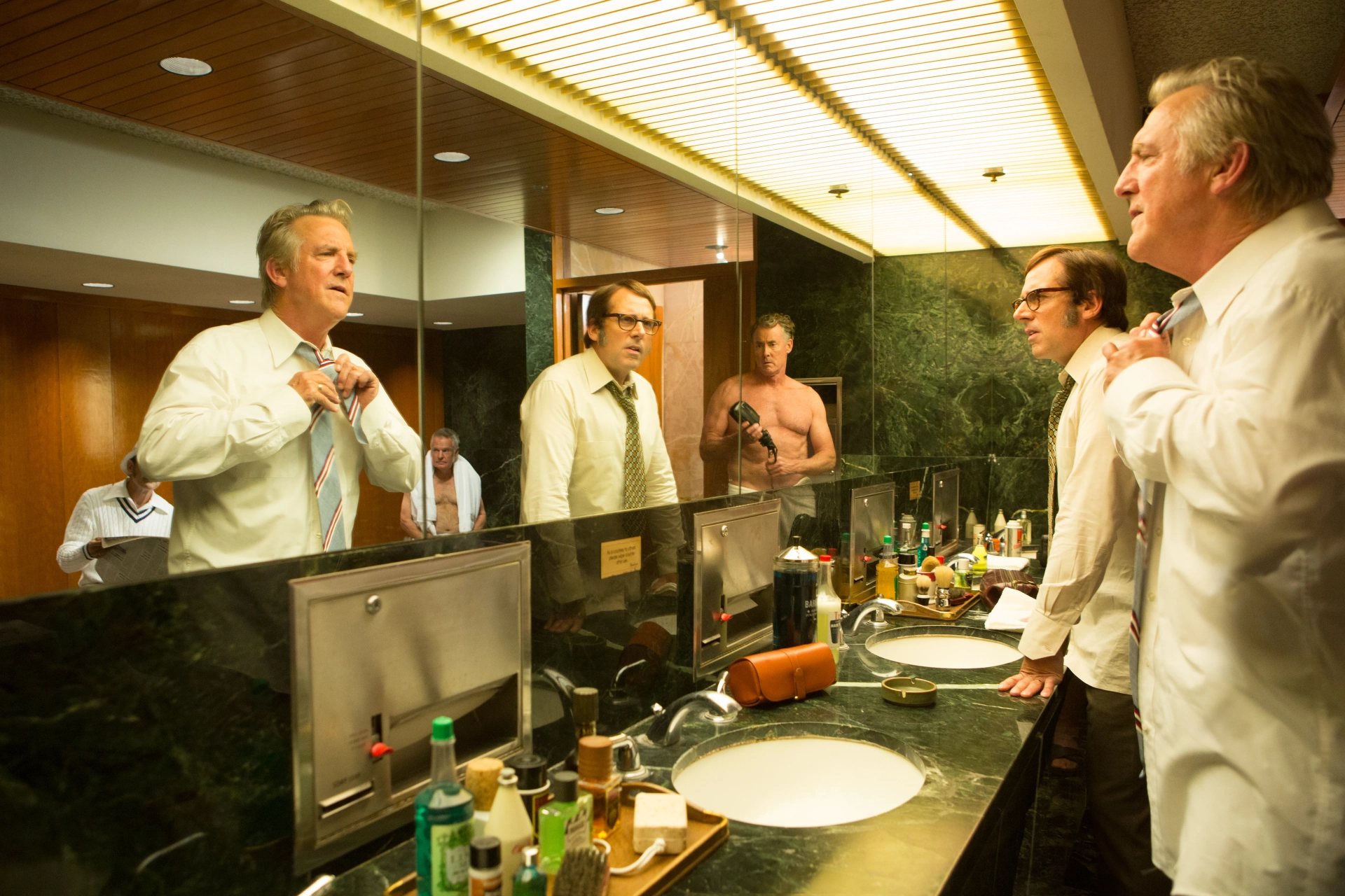 John C. McGinley, Steve Carell, and Jamey Sheridan in Battle of the Sexes (2017)