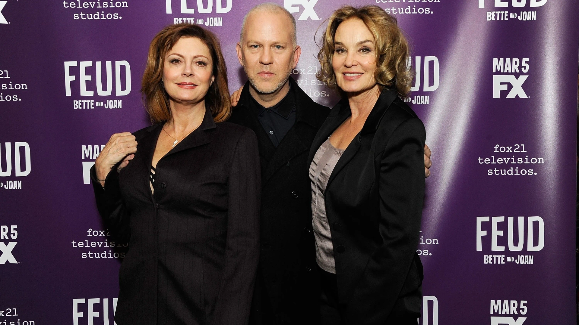 Susan Sarandon, Jessica Lange, and Ryan Murphy at an event for Feud (2017)