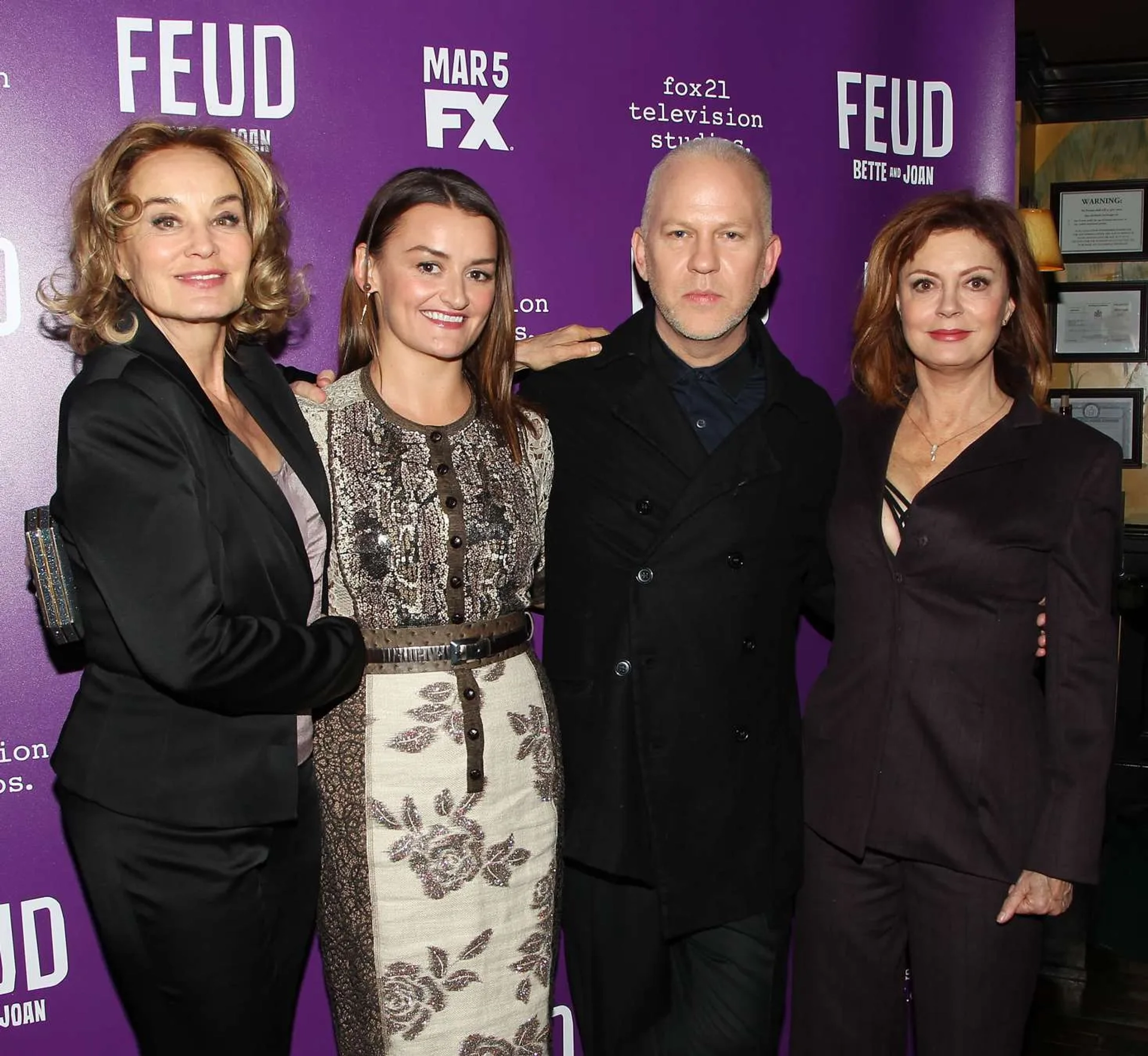 Susan Sarandon, Jessica Lange, Ryan Murphy, and Alison Wright at an event for Feud (2017)