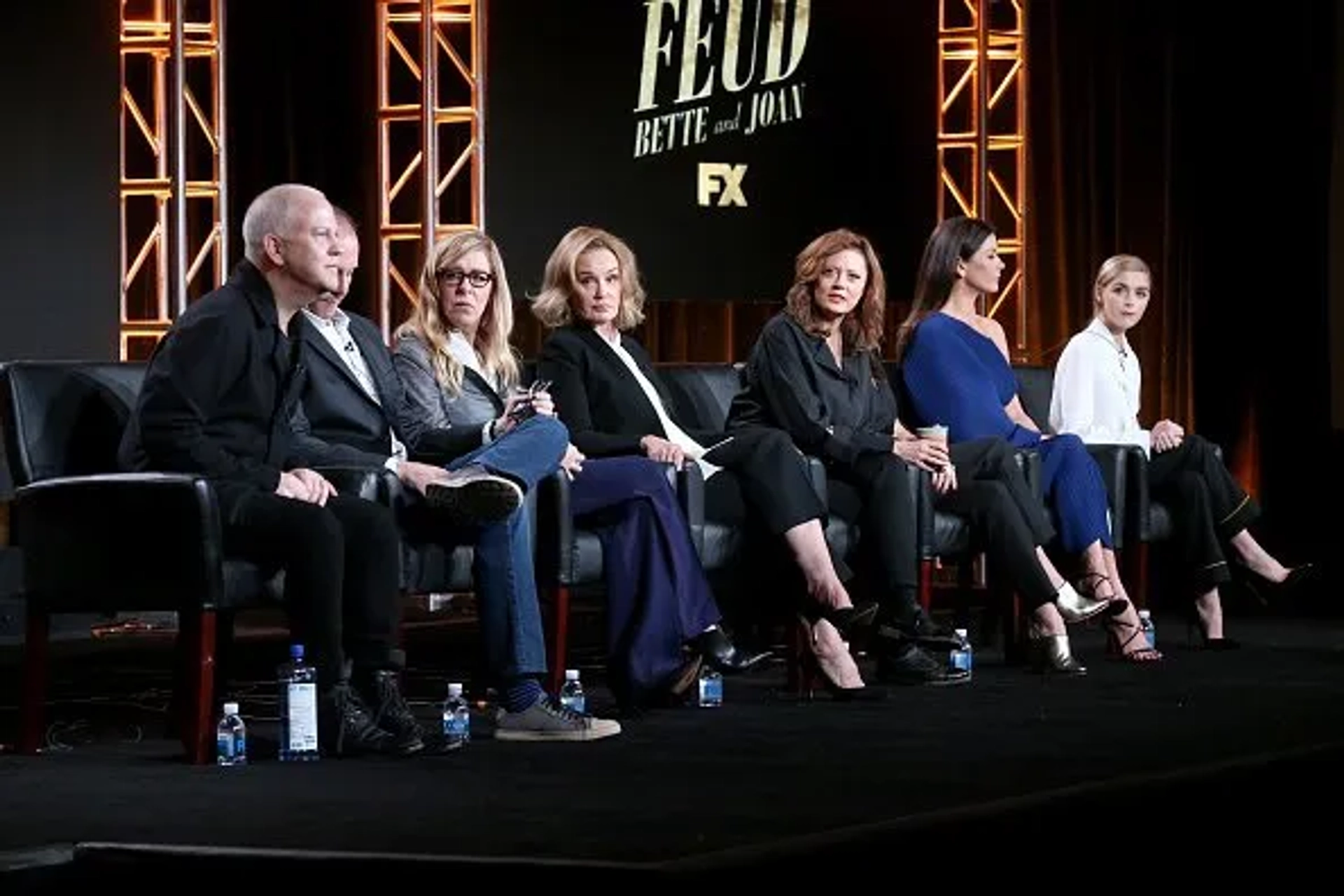 Susan Sarandon, Jessica Lange, Catherine Zeta-Jones, Tim Minear, Ryan Murphy, and Kiernan Shipka at an event for Feud (2017)