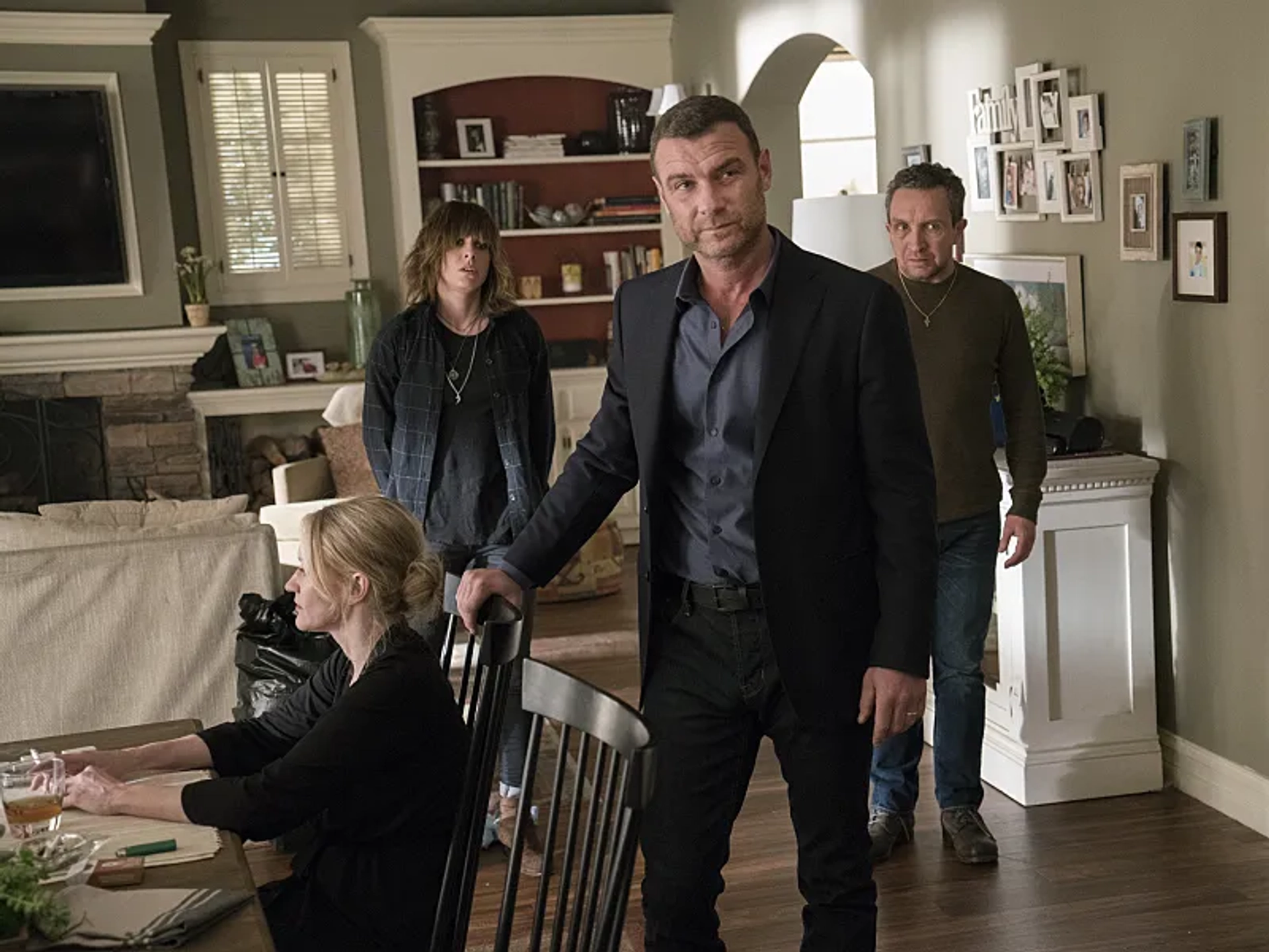 Liev Schreiber, Paula Malcomson, Eddie Marsan, and Kate Moennig in Ray Donovan (2013)