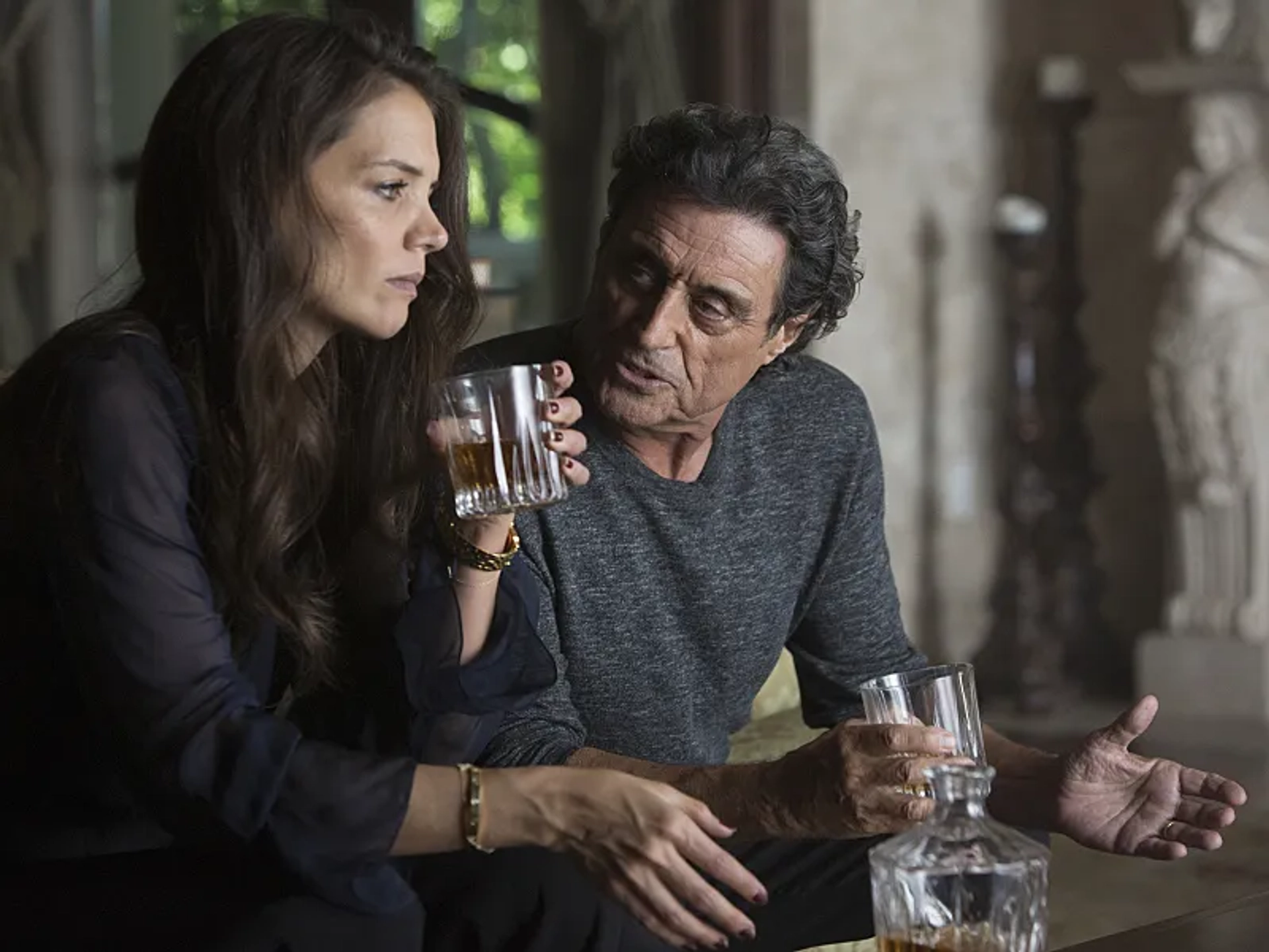 Katie Holmes and Ian McShane in Ray Donovan (2013)