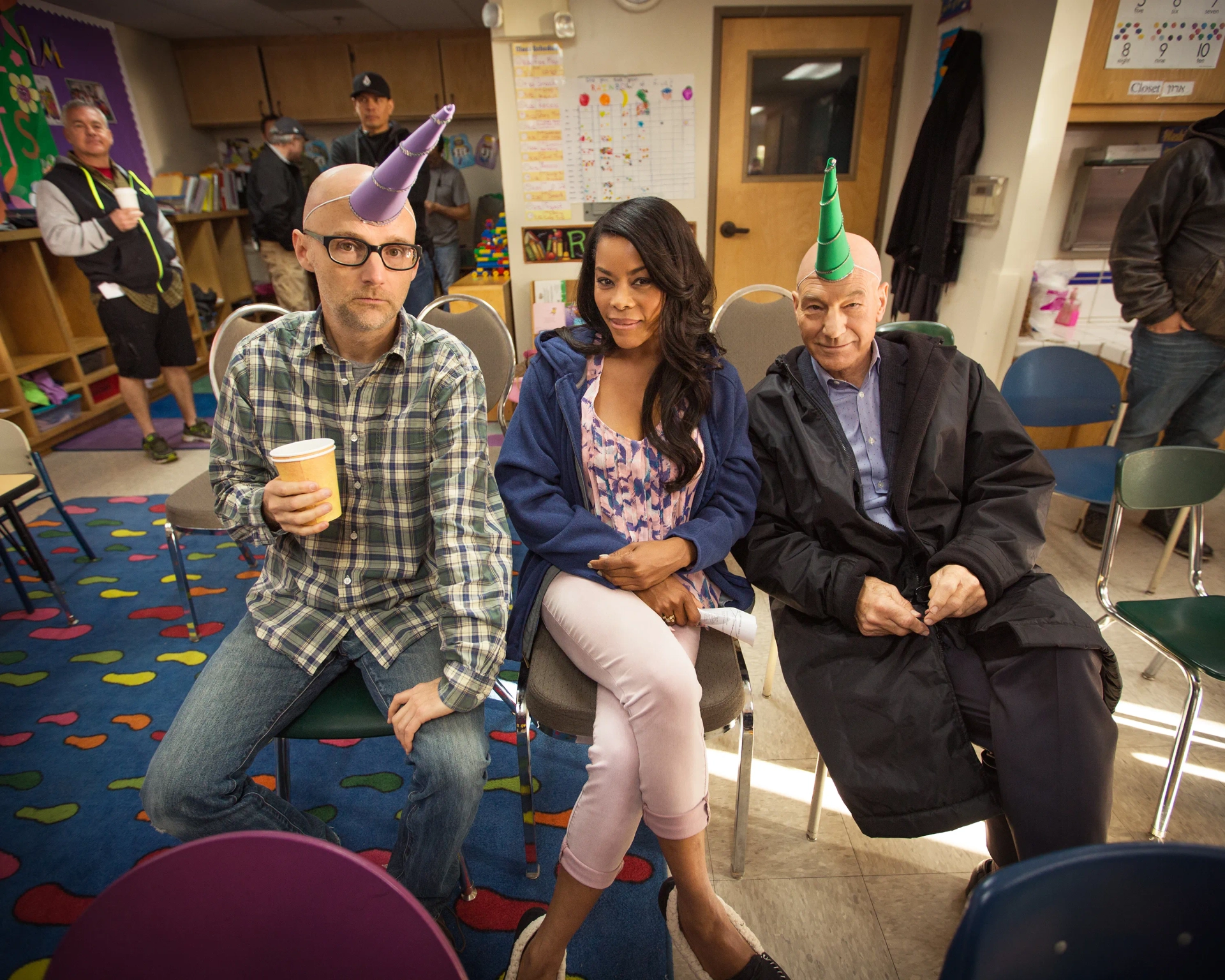 Patrick Stewart, Moby, and Golden Brooks in Blunt Talk (2015)