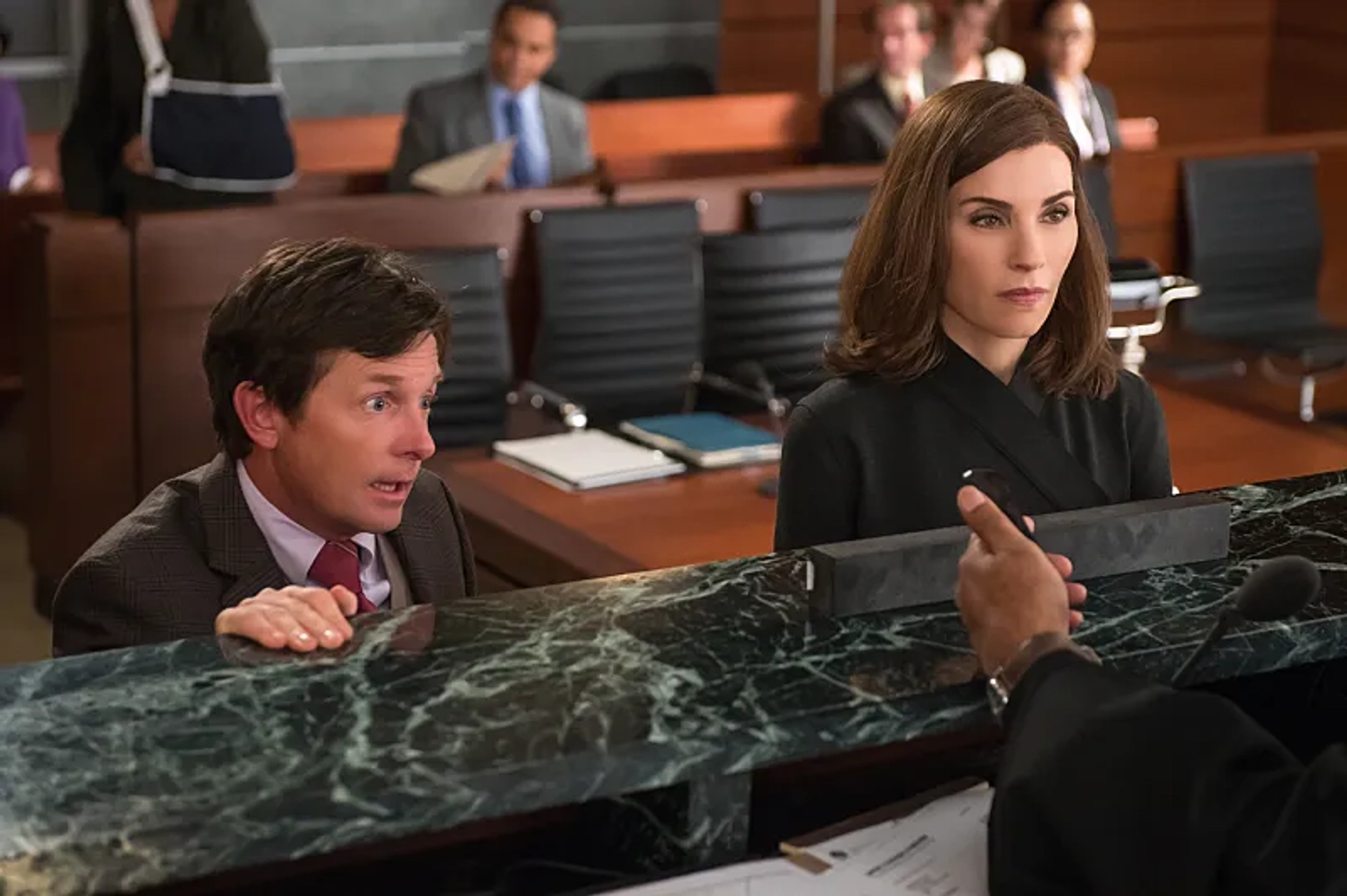 Michael J. Fox and Julianna Margulies in The Good Wife (2009)