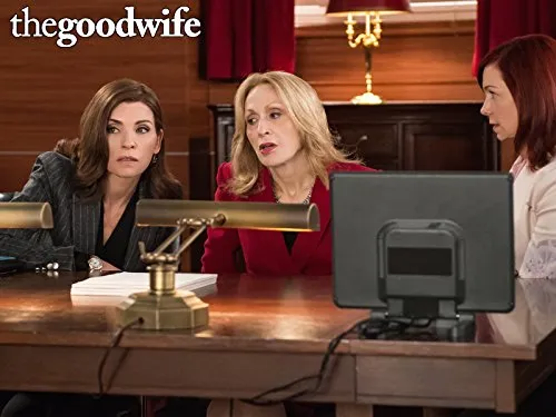 Julianna Margulies, Jan Maxwell, and Carrie Preston in The Good Wife (2009)