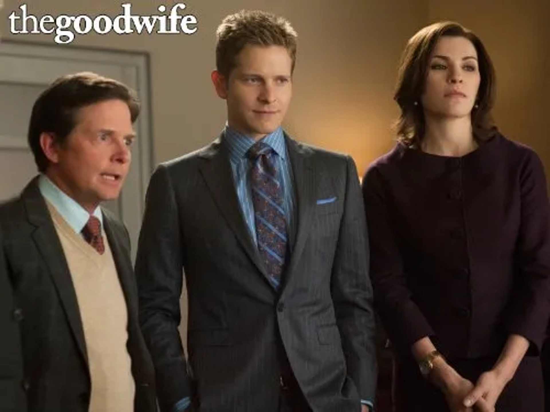 Michael J. Fox, Julianna Margulies, and Matt Czuchry in The Good Wife (2009)