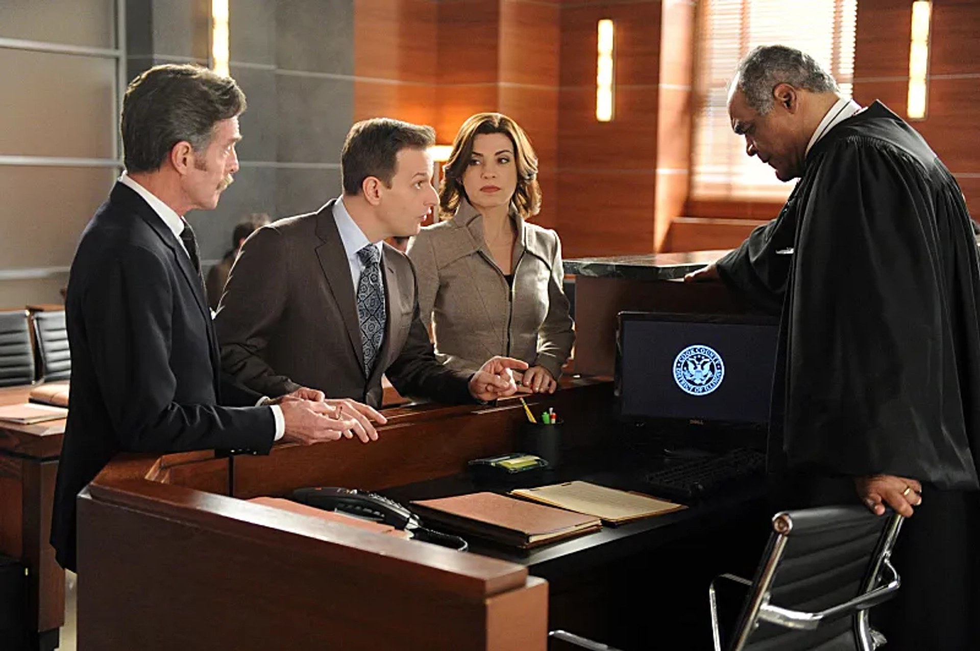 Julianna Margulies, Josh Charles, David Fonteno, and Jared Andres in The Good Wife (2009)