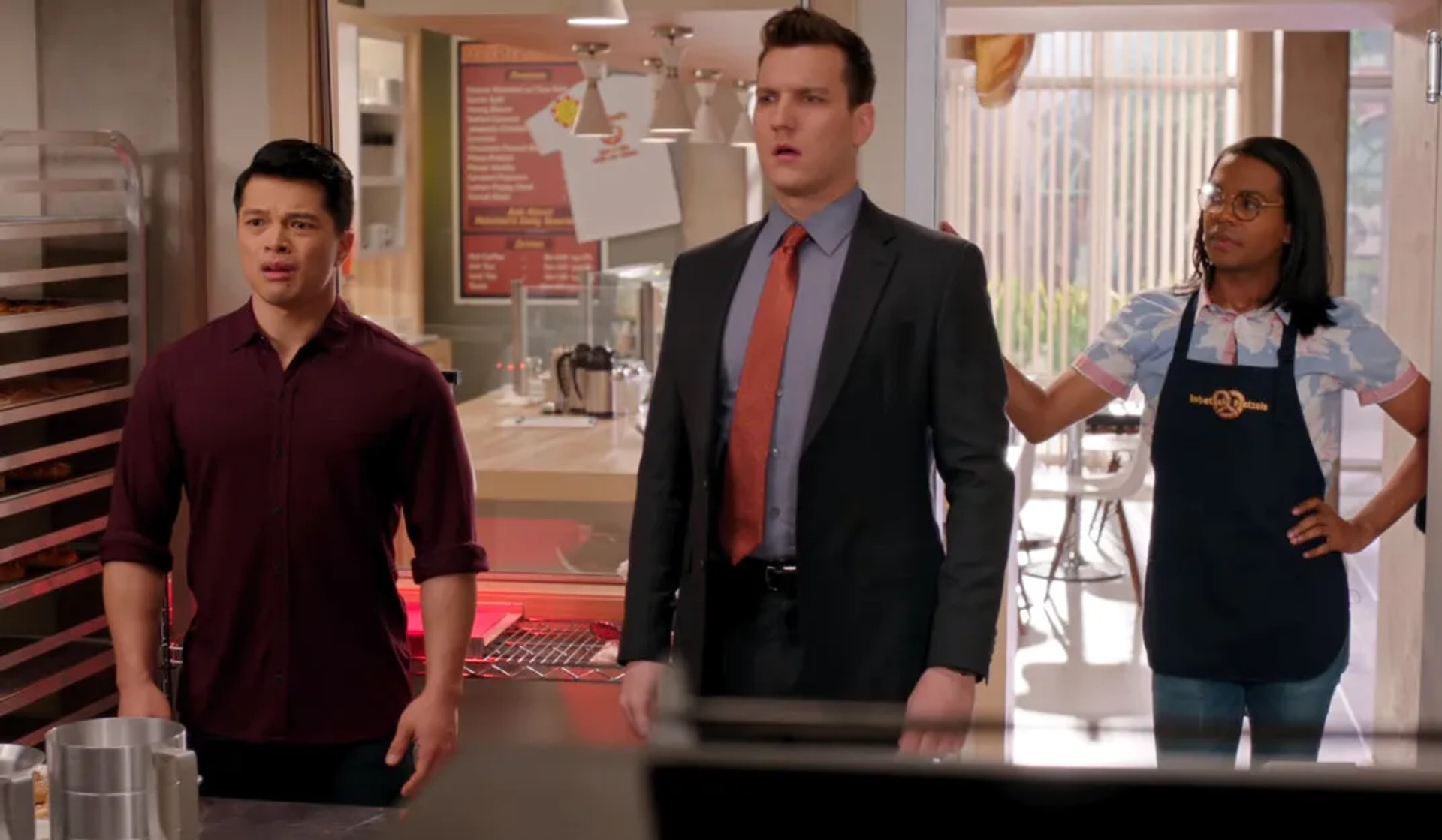 Scott Michael Foster, Vincent Rodriguez III, and Clark Moore in Crazy Ex-Girlfriend (2015)